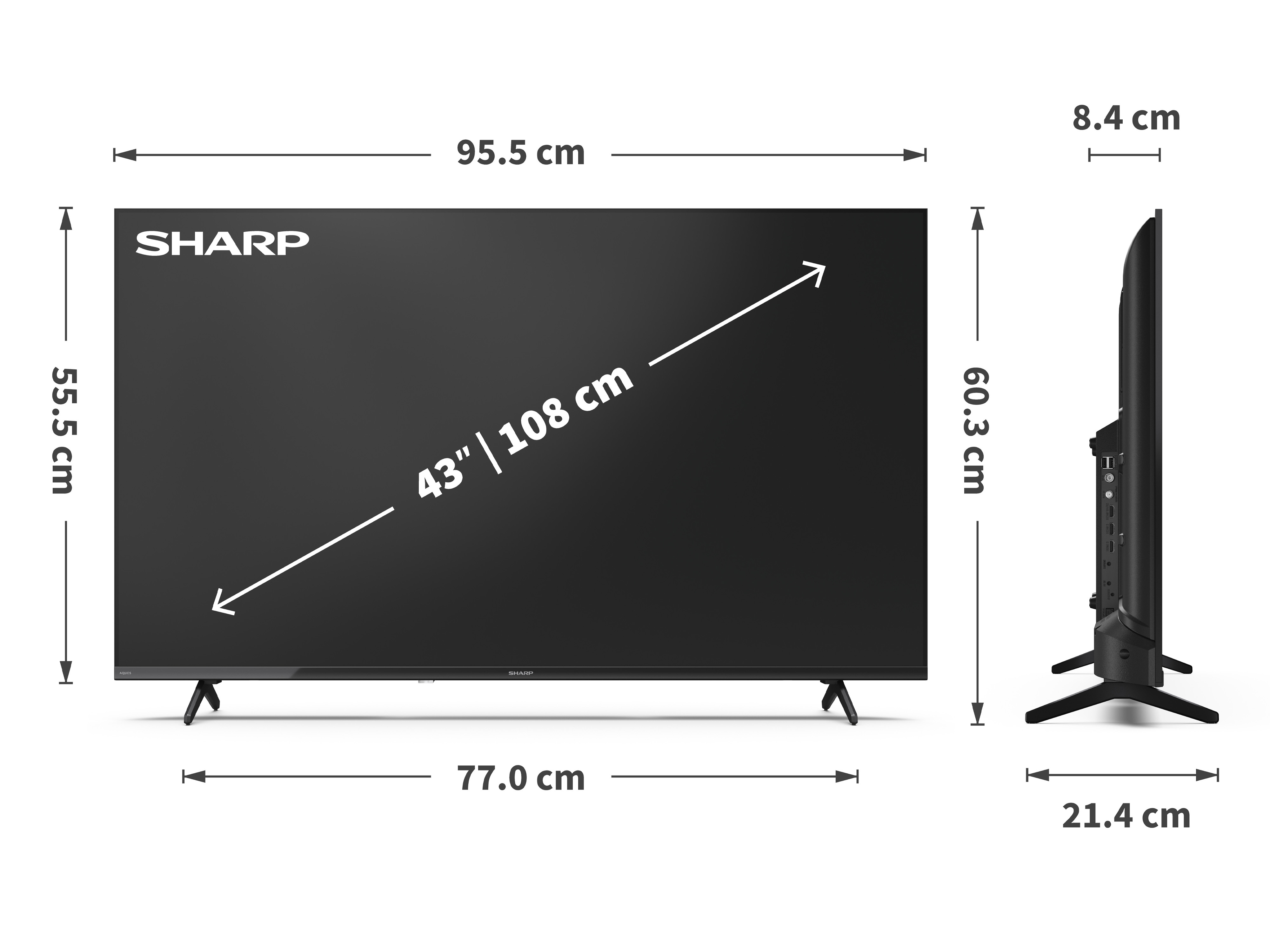 LED-TV SHARP 43HL4265E, 108 cm (43""), Google TV, 4K Ultra HD, WiFi, EEK:F