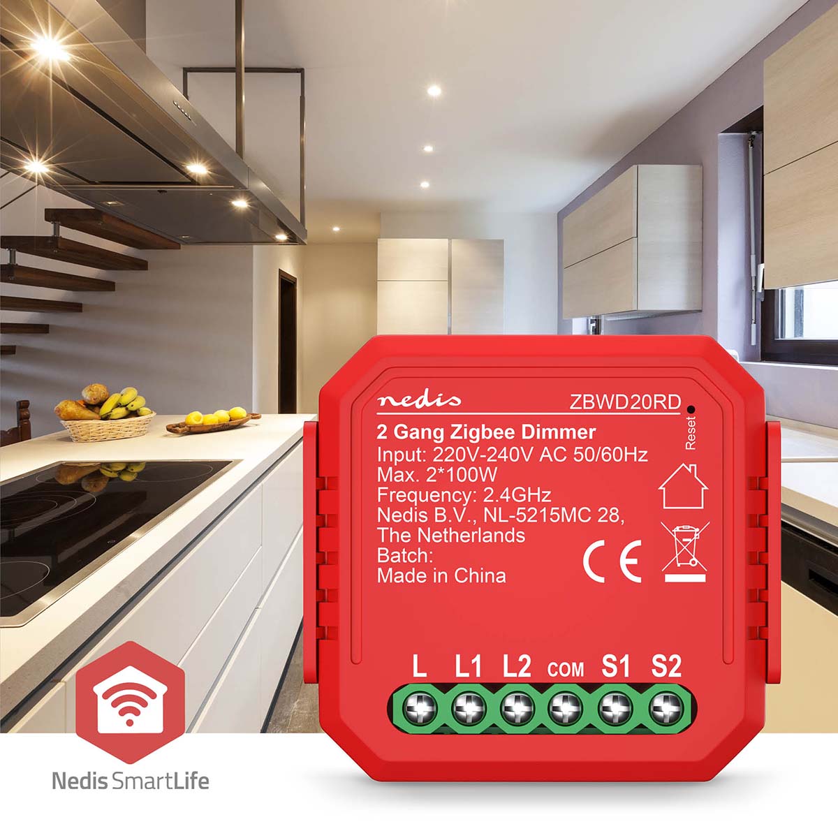 NEDIS Power Switch SmartLife, Einbaumodul, Doppelter Triac-Dimmer