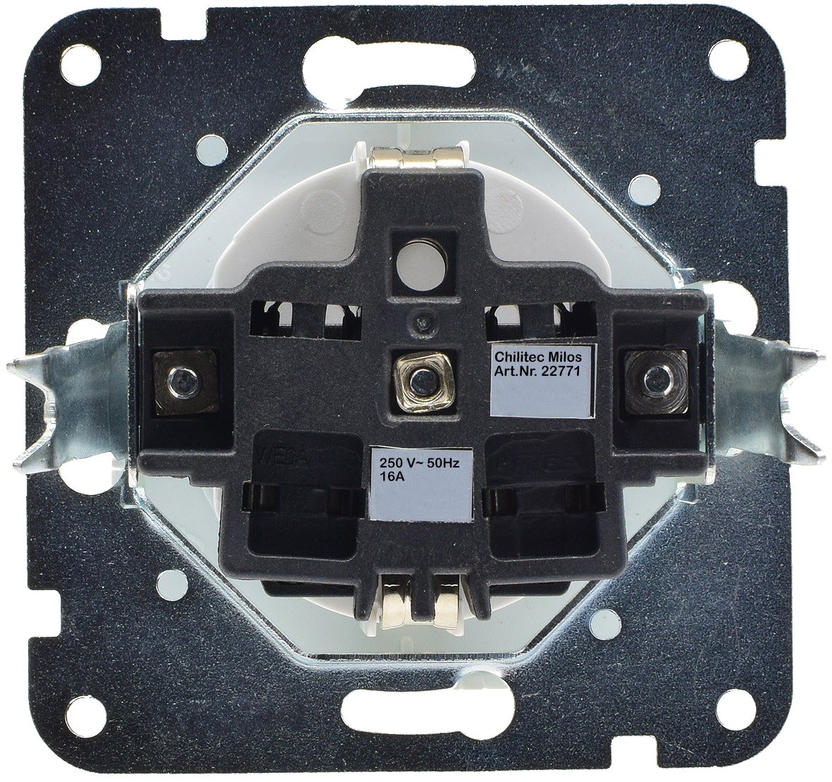 MILOS Schutzkontakt-Steckdose 22771, 16A/250V, Klemmanschluss, weiß matt