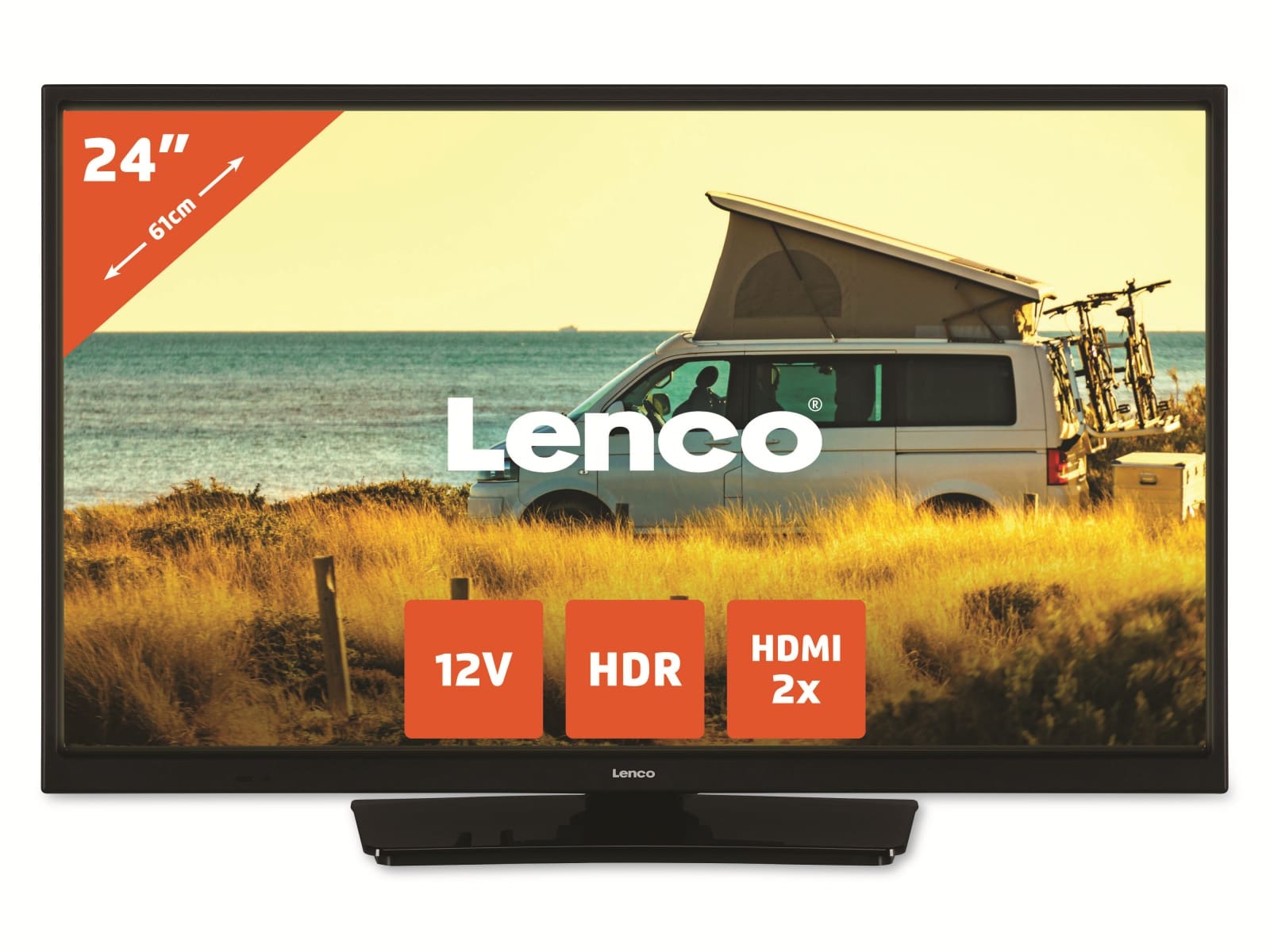 LENCO LED-TV LED-2423BK, 61 cm (24"), EEK: F, 16:9 Bildschirm, DVB-T/T2/S2/C