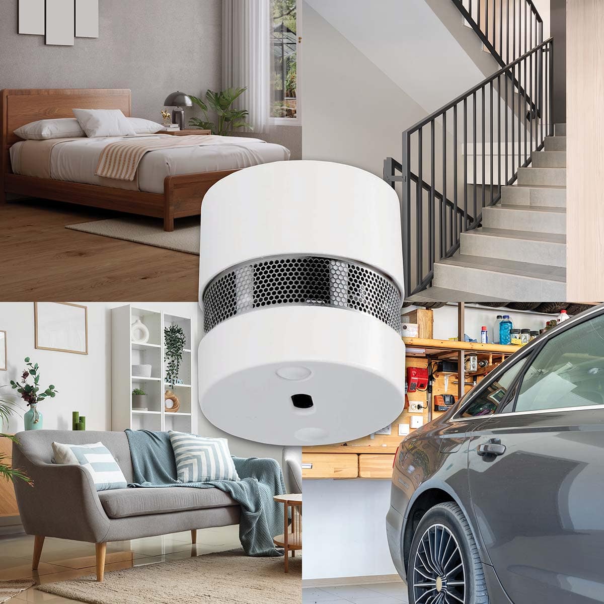 ALECTO Mini-Rauchmelder SD1020, 10-Jahre-Batterie, Sensorlaufzeit, weiß