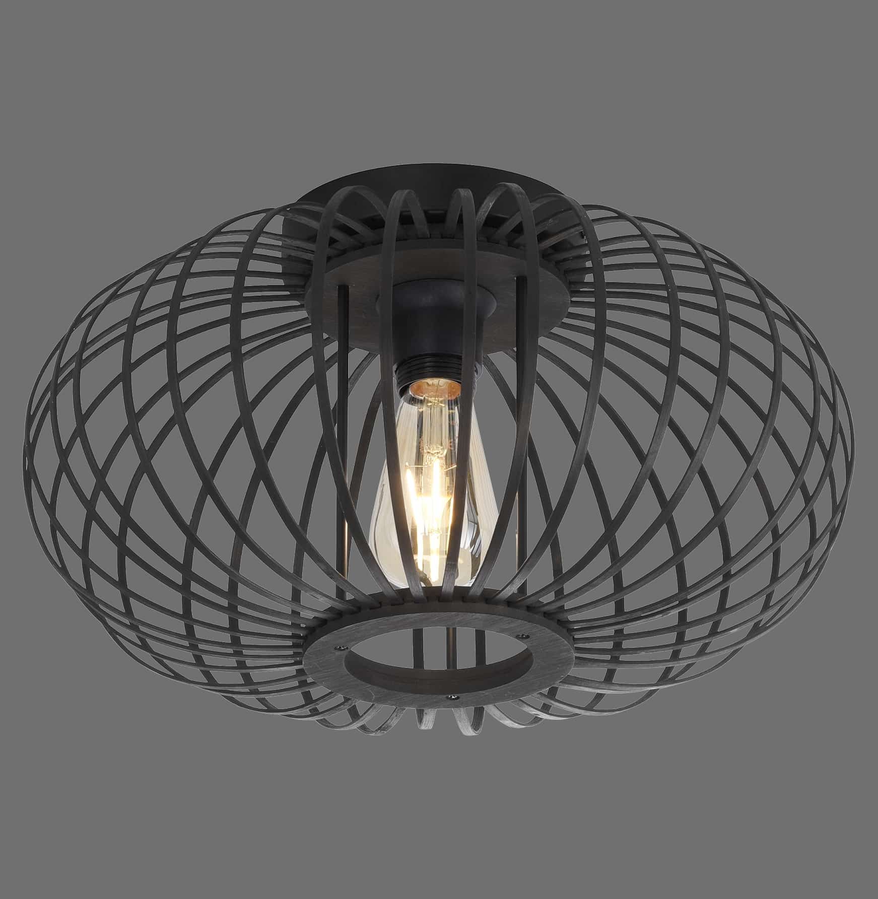 JUST LIGHT Deckenleuchte 11410-18 schwarz, für 1 x E27, max. 40W