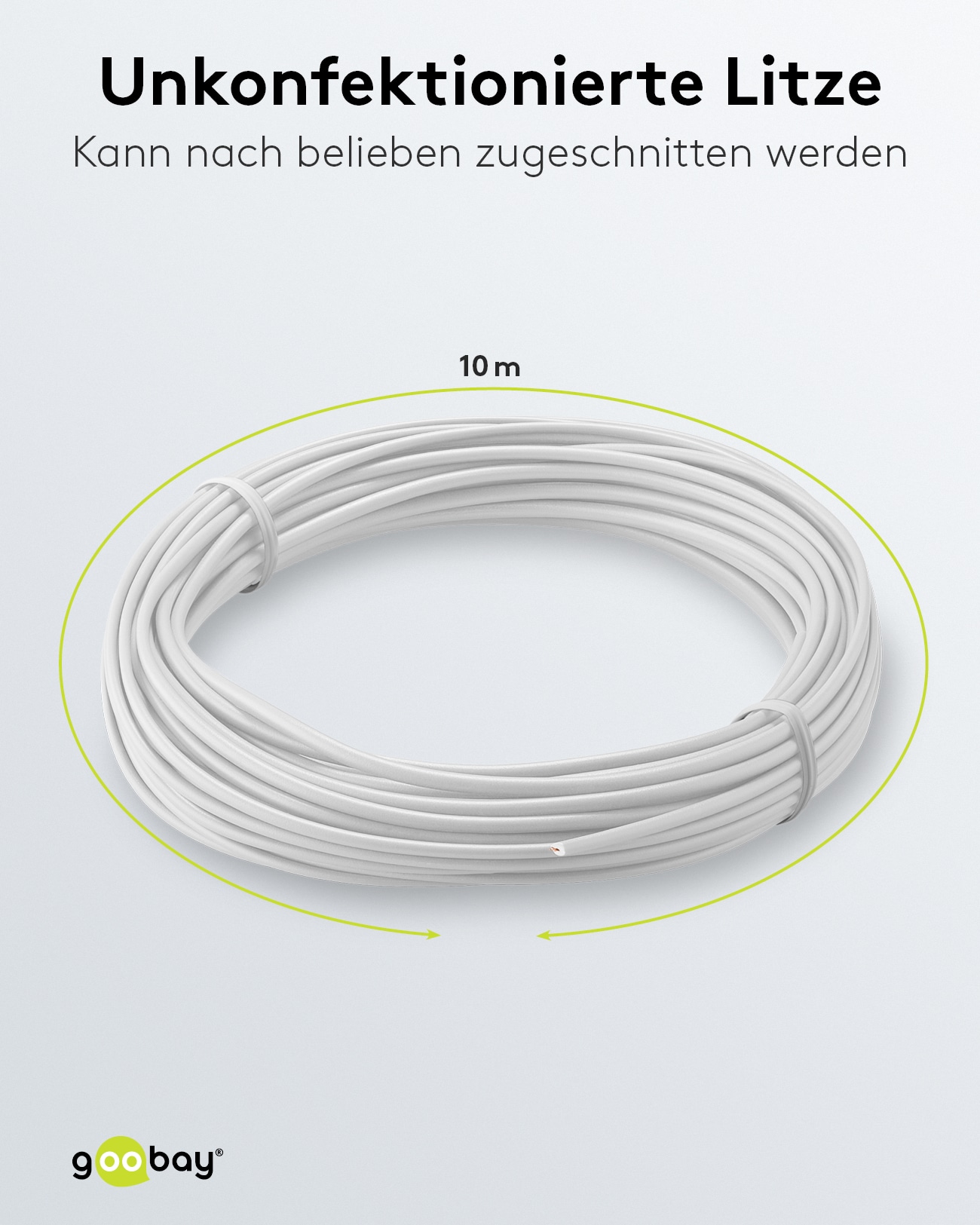 GOOBAY Kupferlitze 55046, 1x 0,14 mm², isoliert, 10 m, weiß