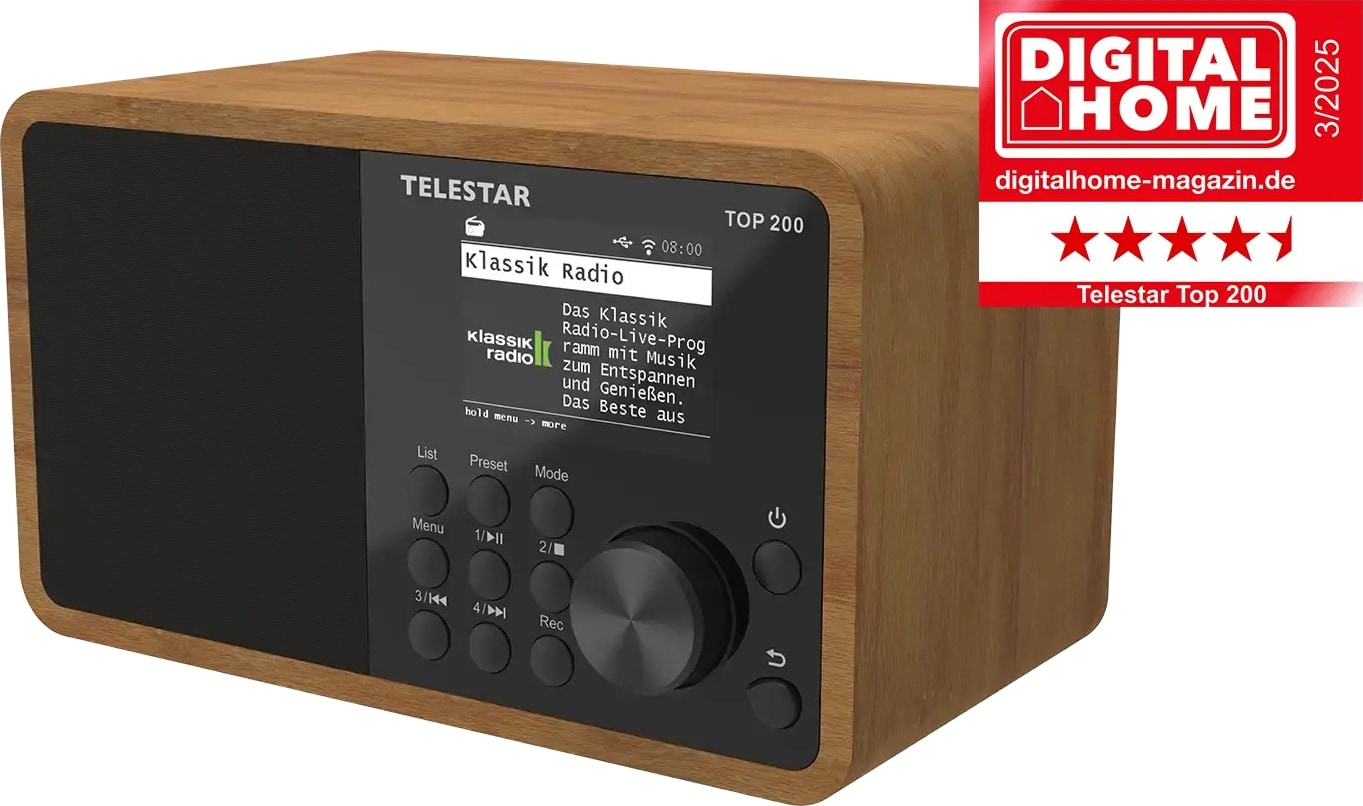 TELESTAR Internetradio TOP 200, DAB+/UKW, Bluetooth, Holzoptik TELESTAR Internetradio TOP 200, DAB+/UKW, Bluetooth, Holzoptik