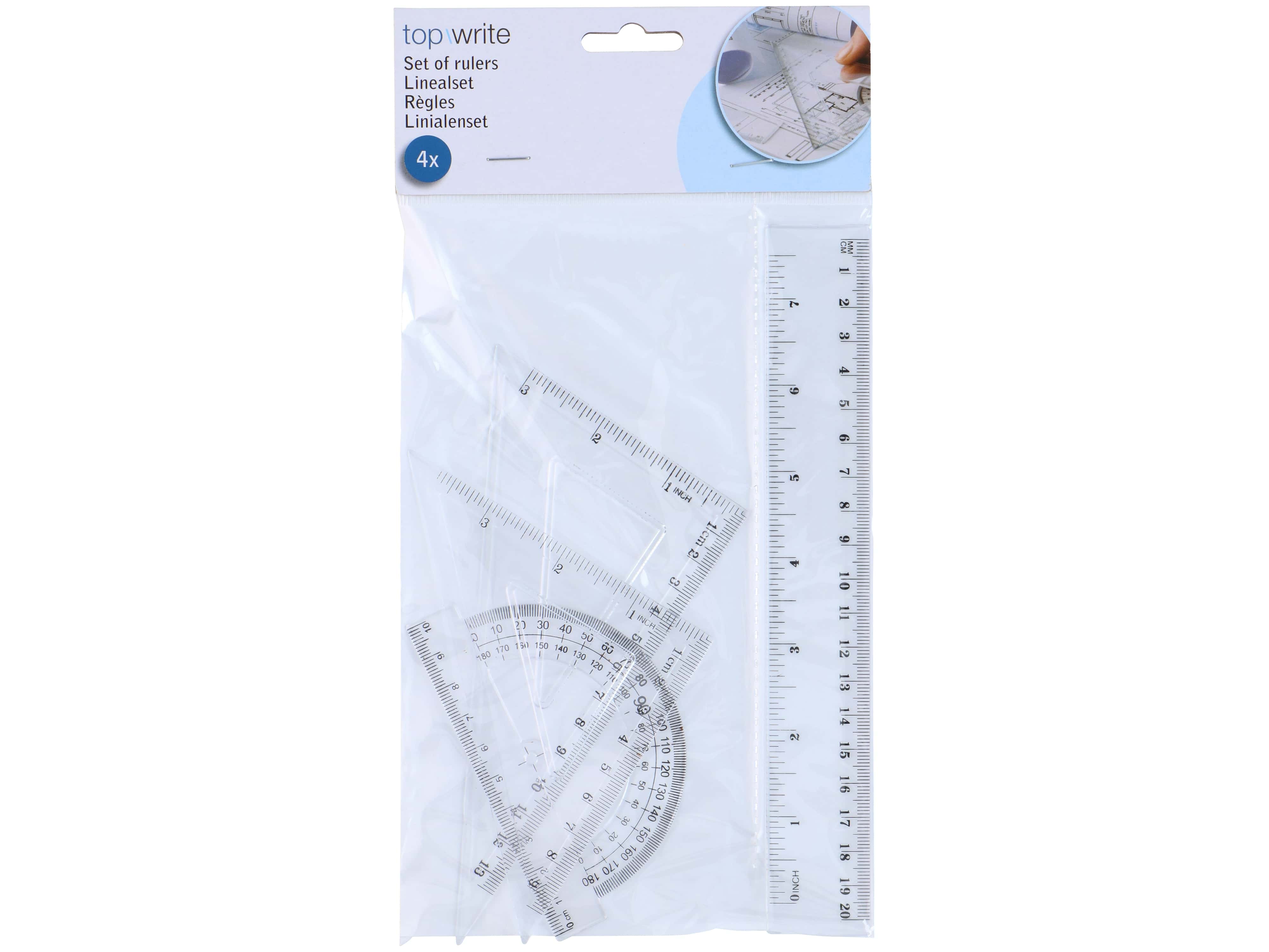 TOPWRITE Linealset, 4-teilig TOPWRITE Linealset, 4-teilig