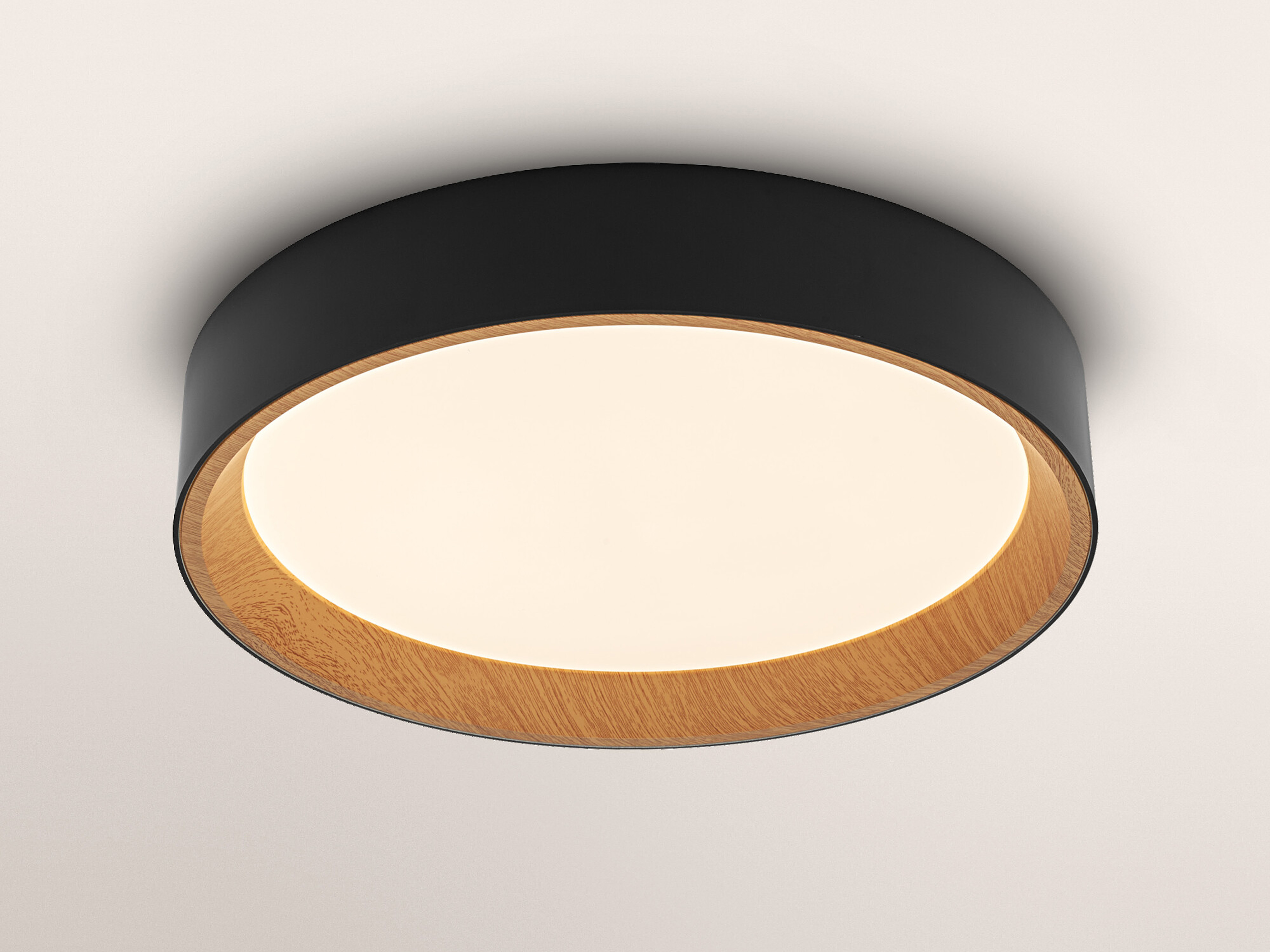 OSRAM LED-Deckenleuchte, 16W, 3000K, 1000lm, warmweiß, IP20, dimmbar, schwarz, Ø29 cm