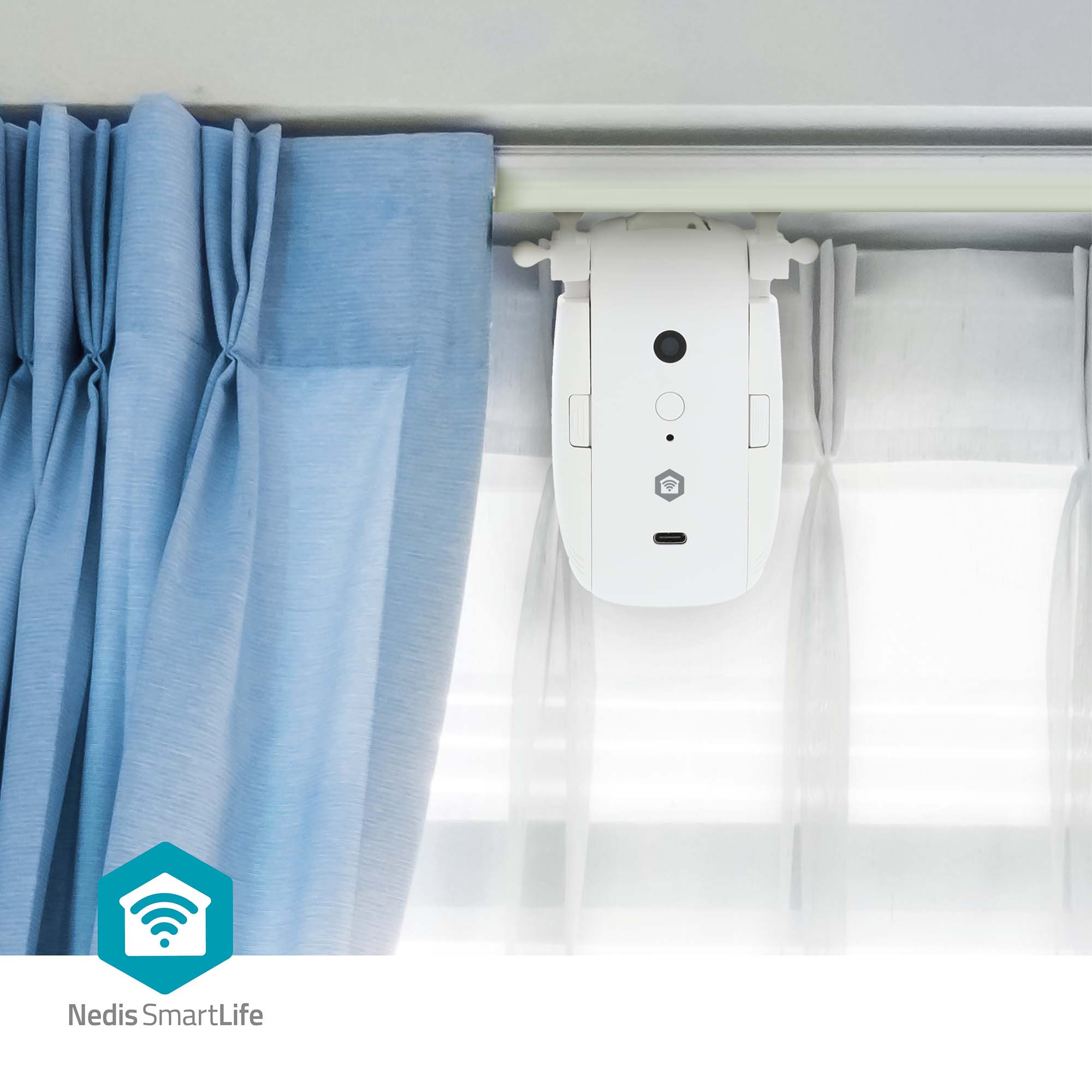 NEDIS Vorhangroboter SmartLife, USB-/Batteriebetrieben, weiß