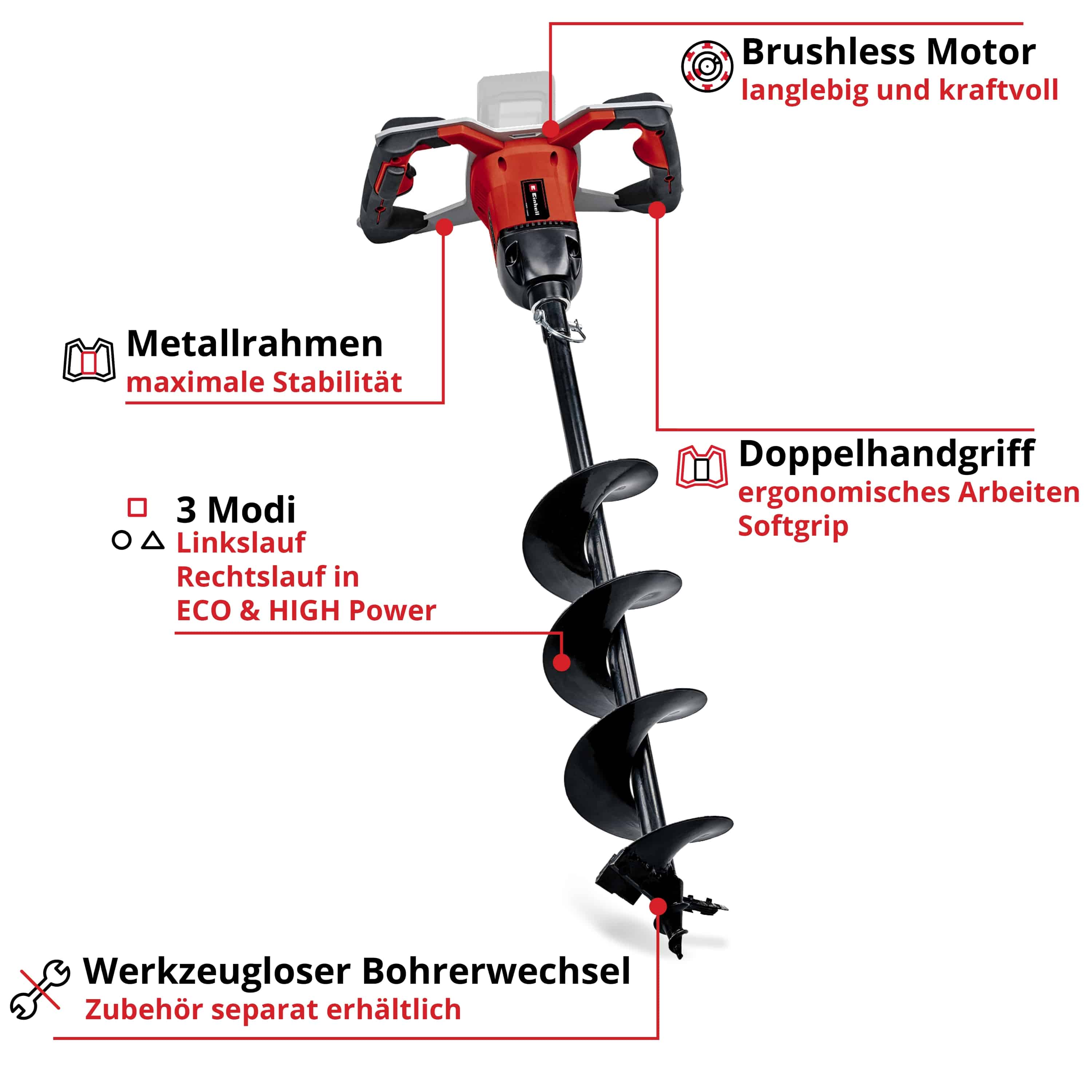 EINHELL PROFESSIONAL Akku-Erdbohrer GP-EA 18/150 Li BL-Solo