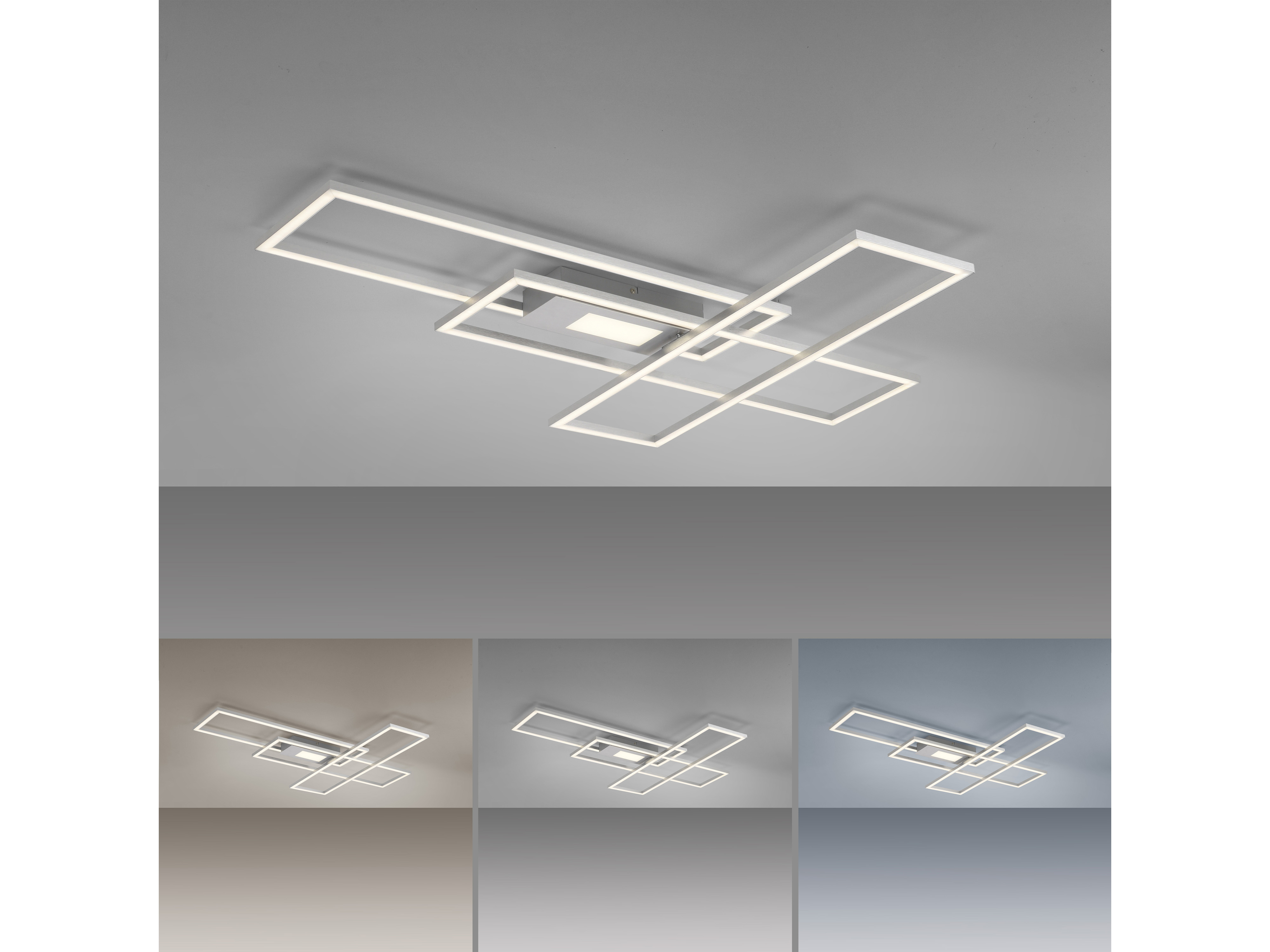 JUST LIGHT LED-Deckenleuchte 14693-55, 45W, 5500lm, silber