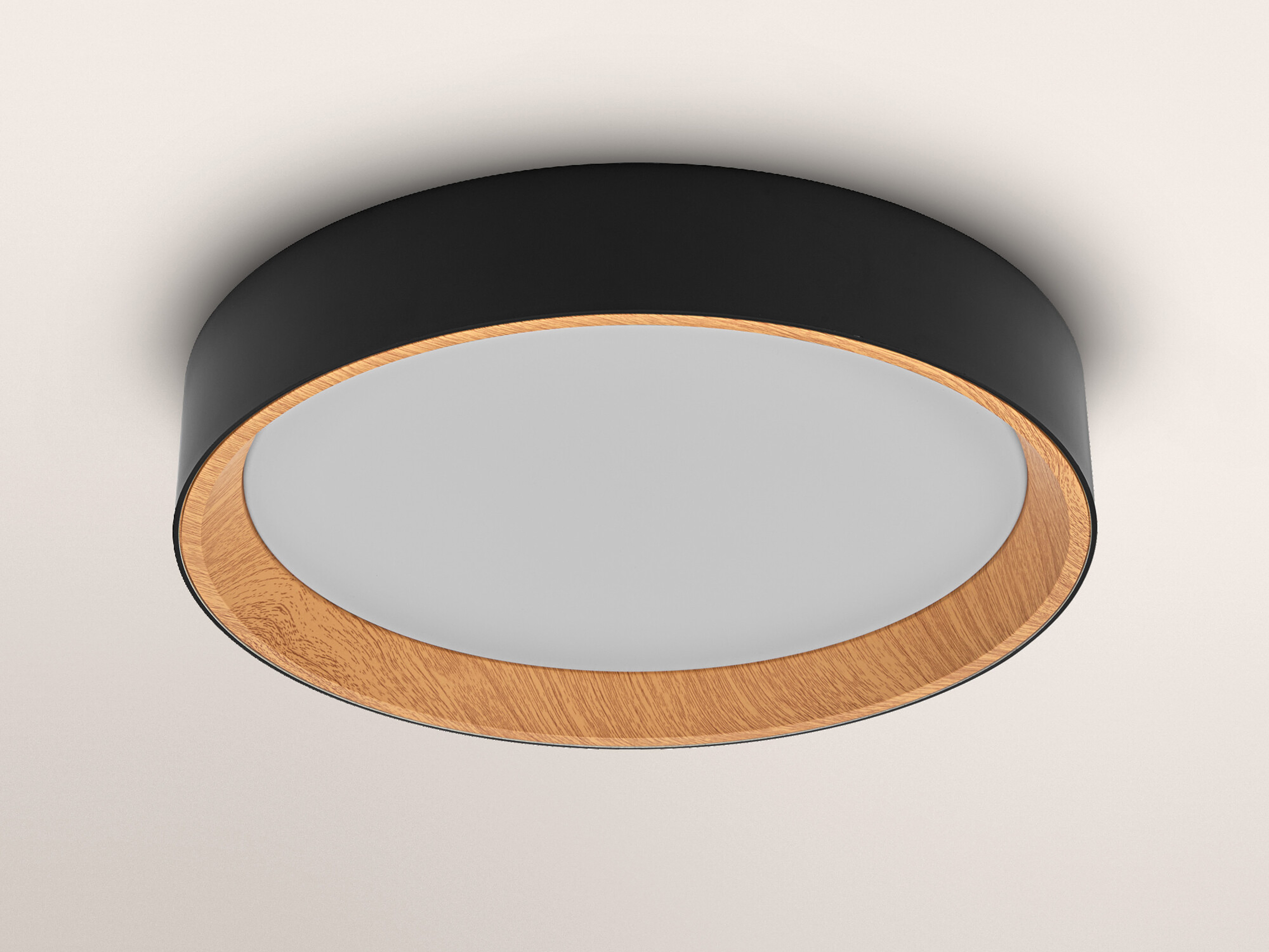 OSRAM LED-Deckenleuchte, 16W, 3000K, 1000lm, warmweiß, IP20, dimmbar, schwarz, Ø29 cm