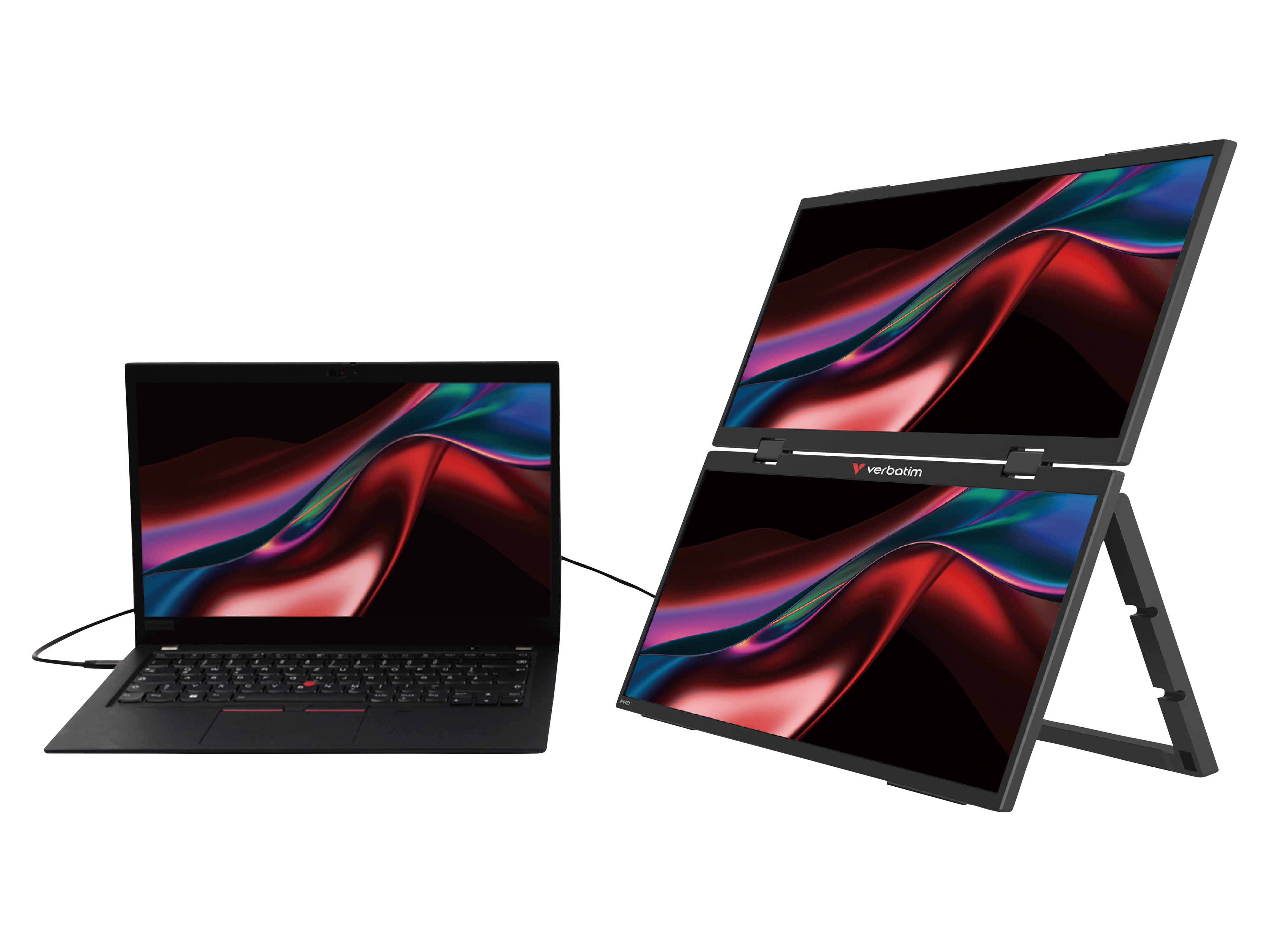 VERBATIM Tragbarer Monitor Dual 2x 15,6