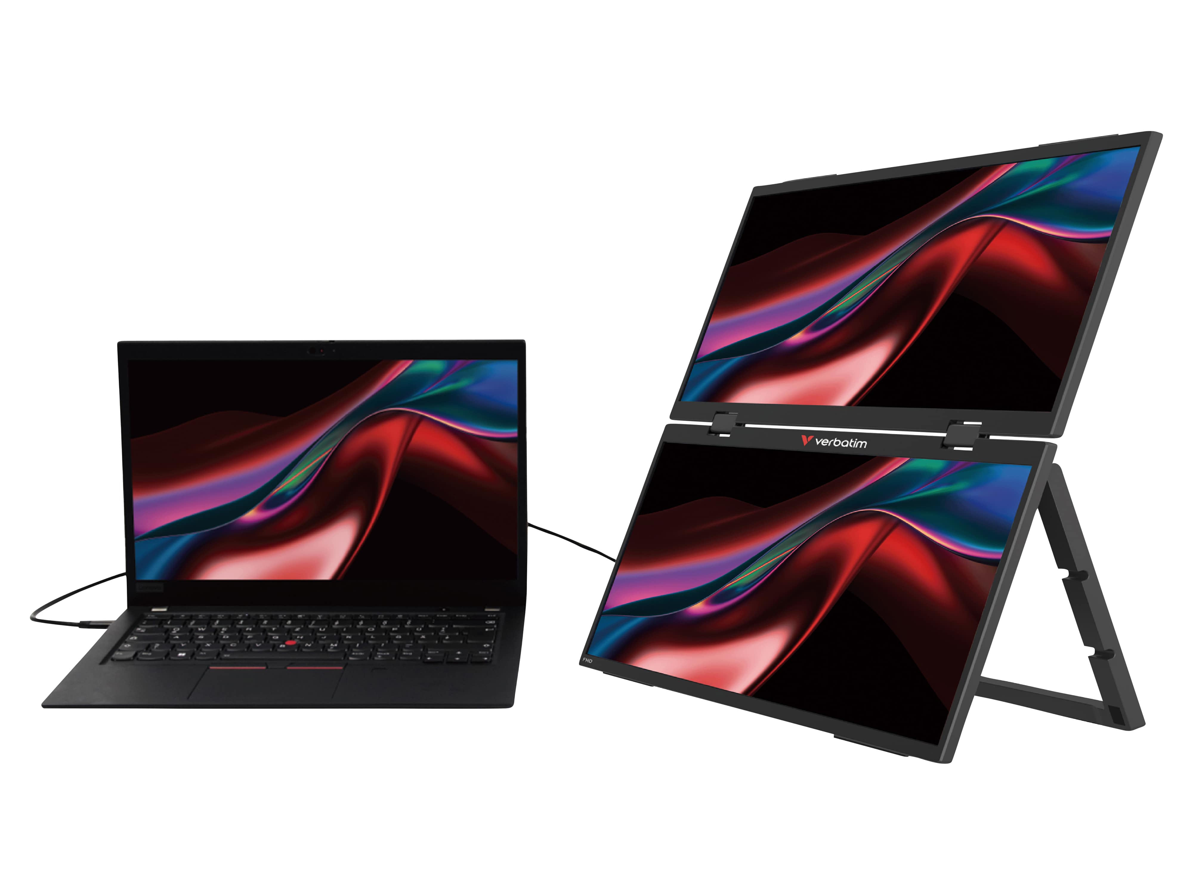 VERBATIM Tragbarer Monitor Dual 2x 15,6