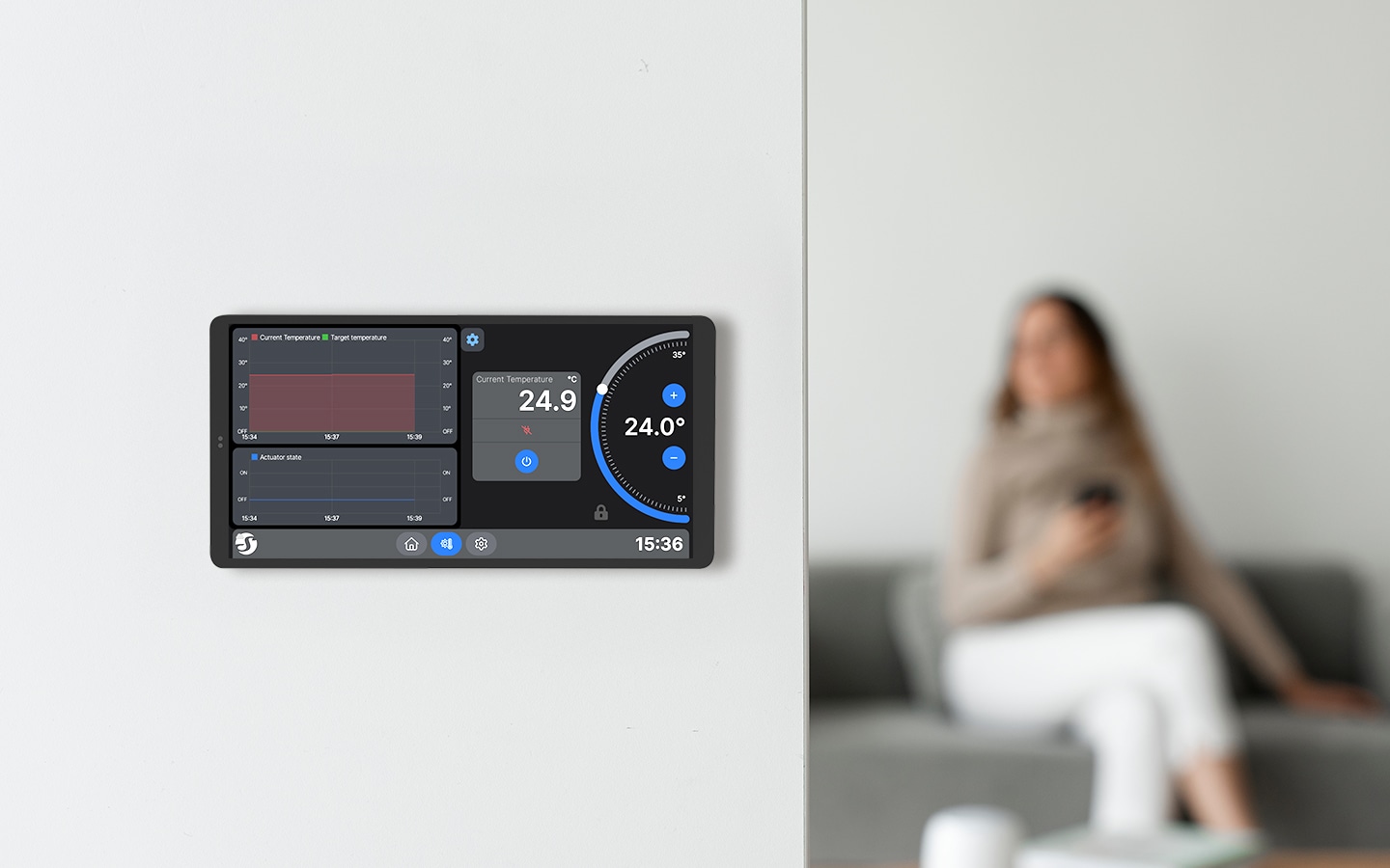 SHELLY Wanddisplay Wall Display X2 weiß + Blu H&T Ivory