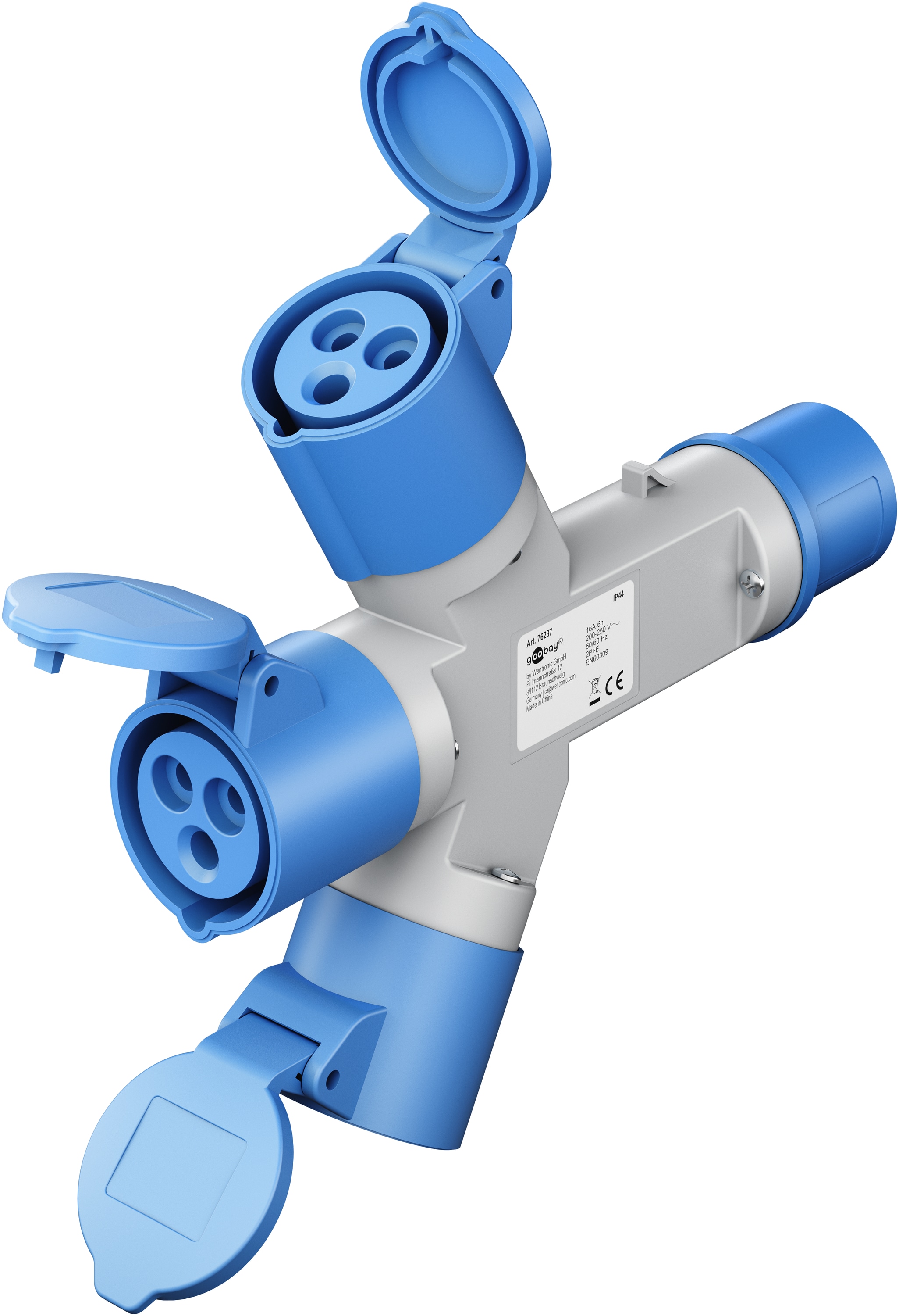 GOOBAY CEE-Adapter Y, 76237, Stecker zu 3x Kupplung
