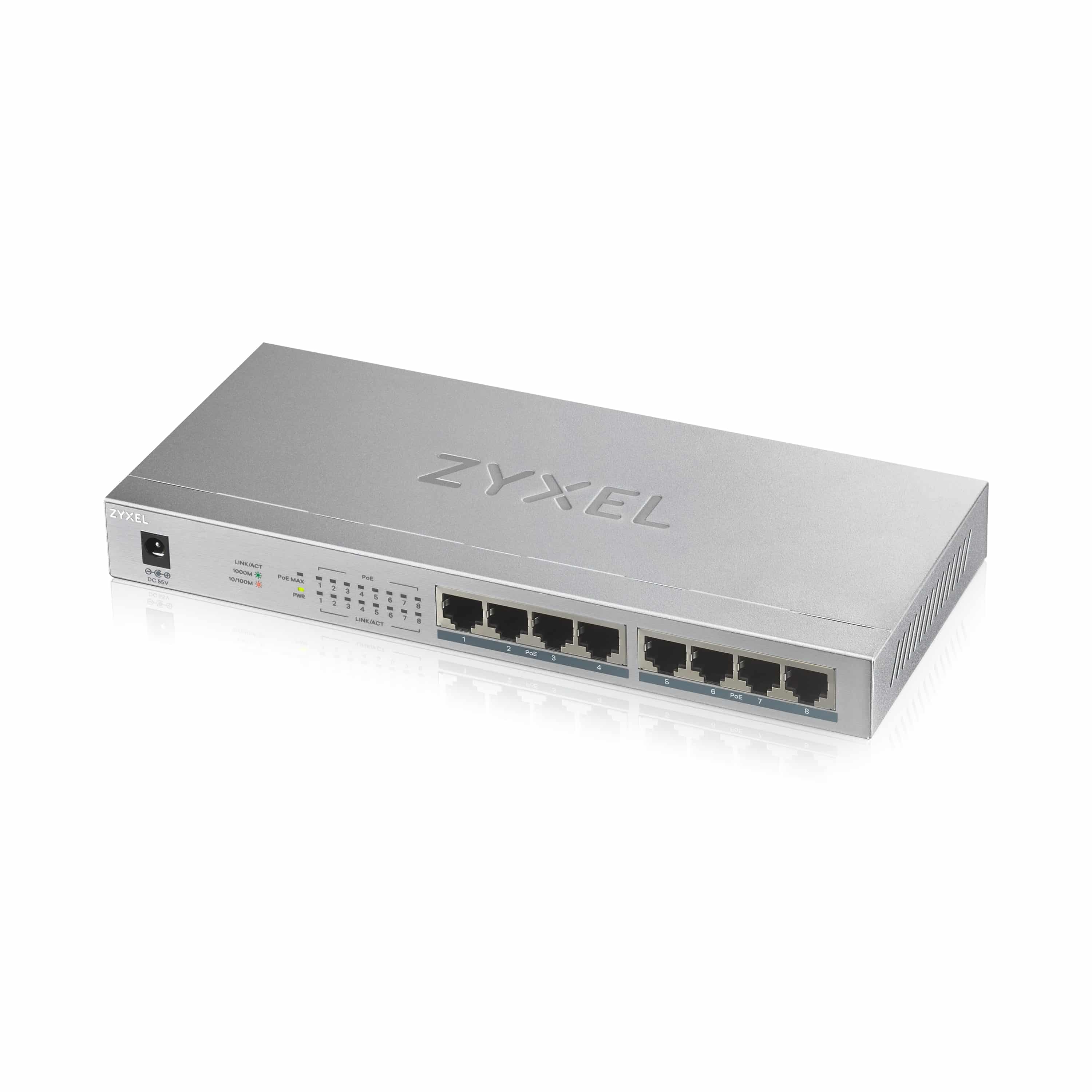 ZYXEL Switch GS1008, 8x GE, PoE+