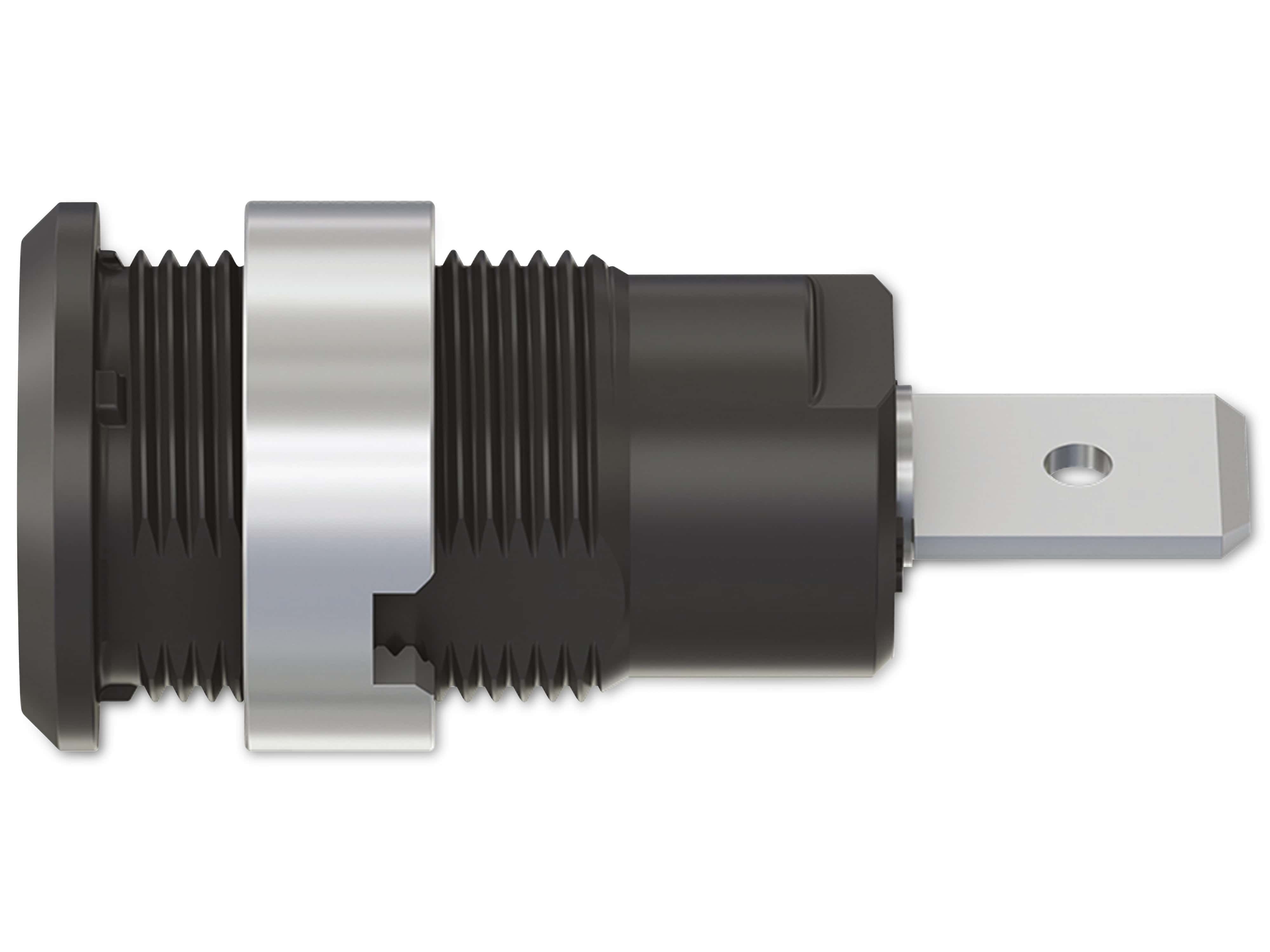 STÄUBLI Sicherheitsbuchse, 49.7046-21, 4 mm , schwarz, 1000 V, CAT III, 32 A / 600 V, CAT IV, 32 A