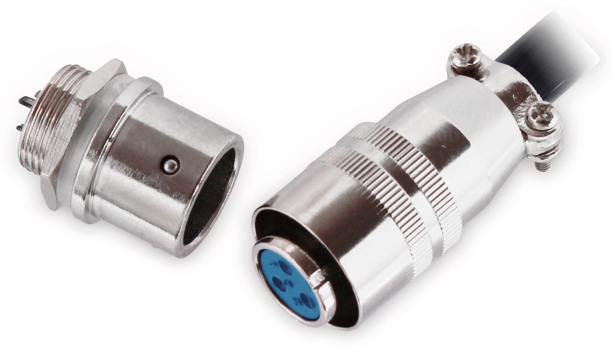 Einbaustecker-Set Ø 12mm 3-Pin mit Federverschluss Einbaustecker-Set Ø 12mm 3-Pin mit Federverschluss