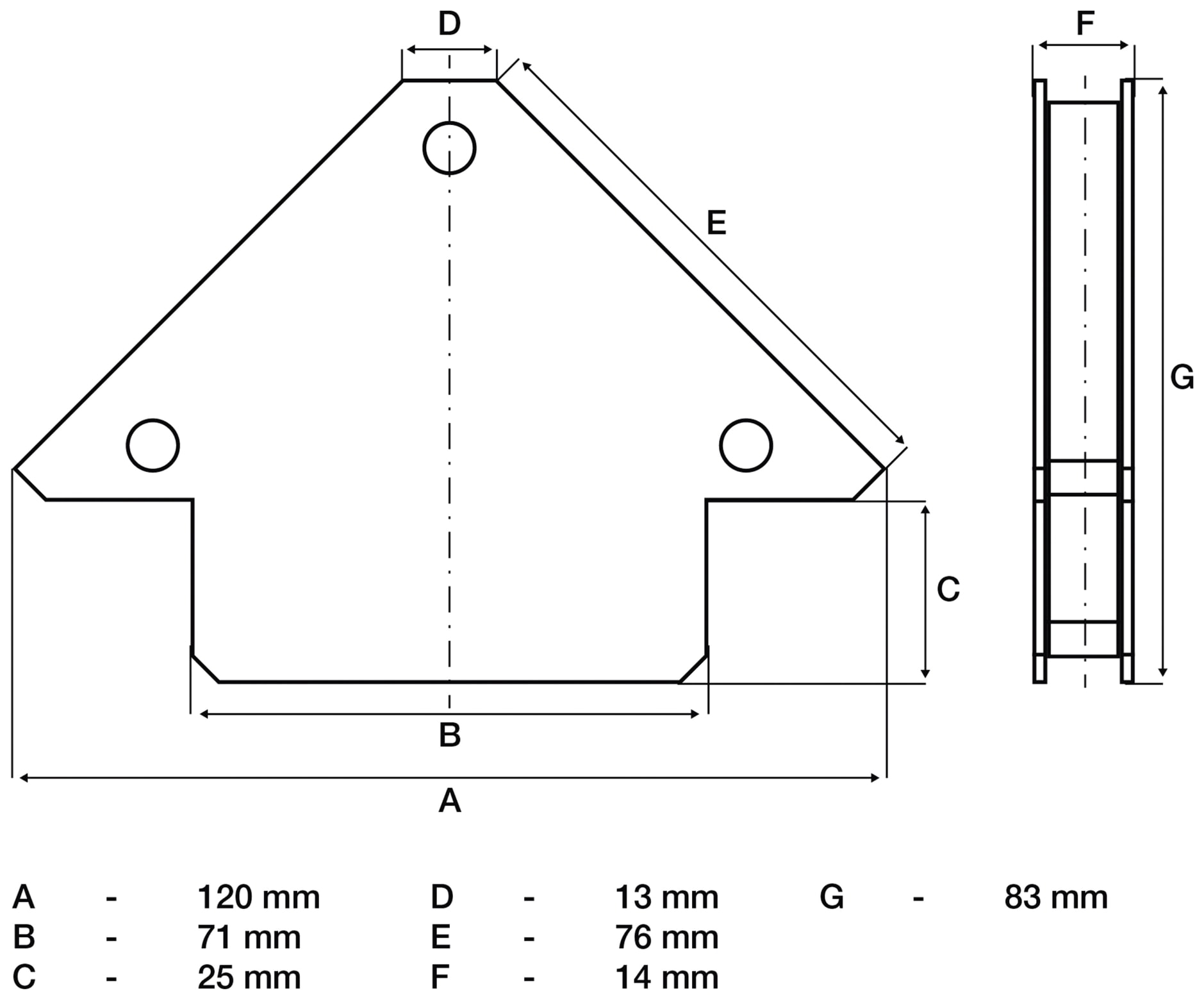 BGS TECHNIC Magnetischer Schweiß- und Montagewinkel 3007 120 mm