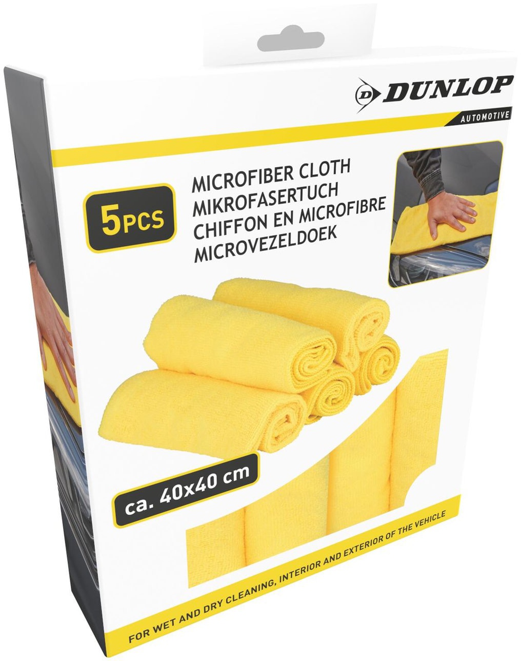 DUNLOP Mikrofasertuch, 40x40 mm, Gelb, 5 Stück DUNLOP Mikrofasertuch, 40x40 mm, Gelb, 5 Stück