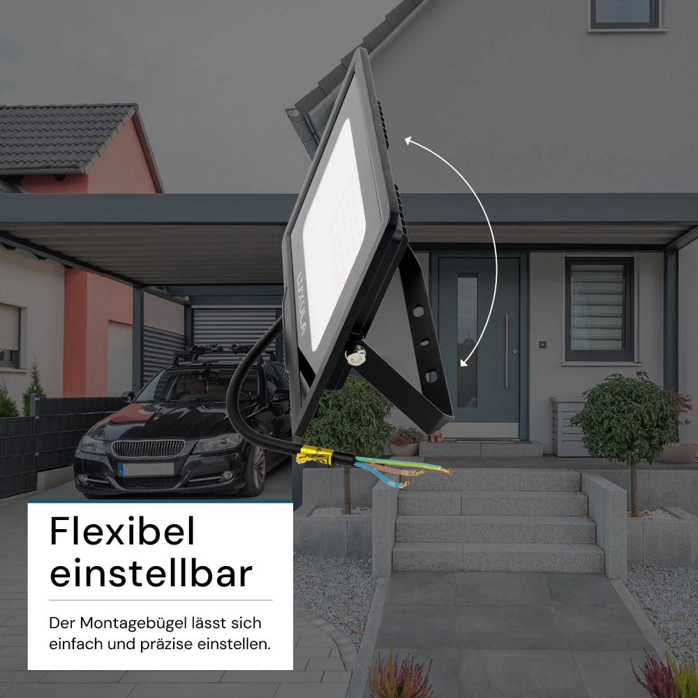 LUXULA LED-Fluter, EEK: F, 50W, 5000lm, 4000K, schwarz
