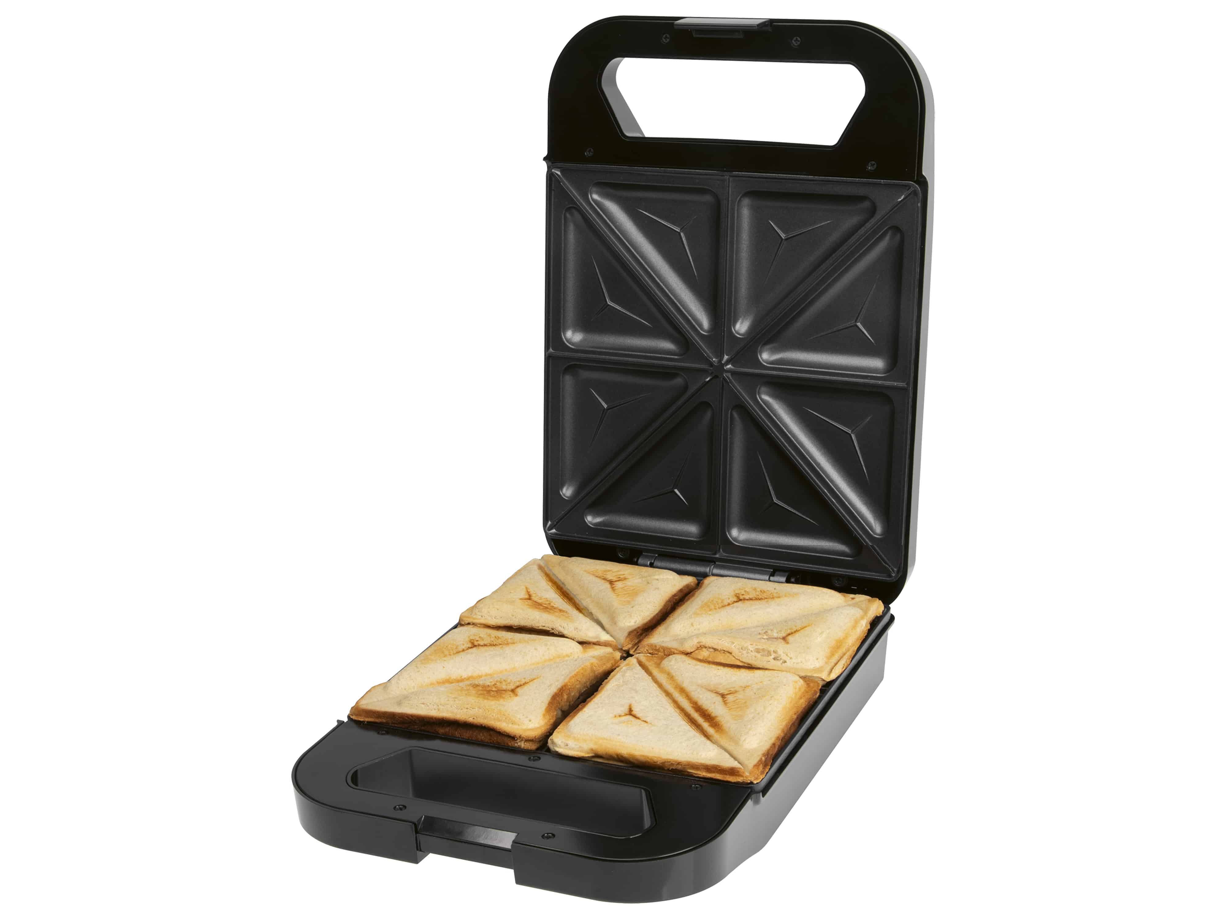 PROFICOOK Sandwichmaker PC-ST 1329, 4 Sandwiches, antihaftbeschichtet, 1600W