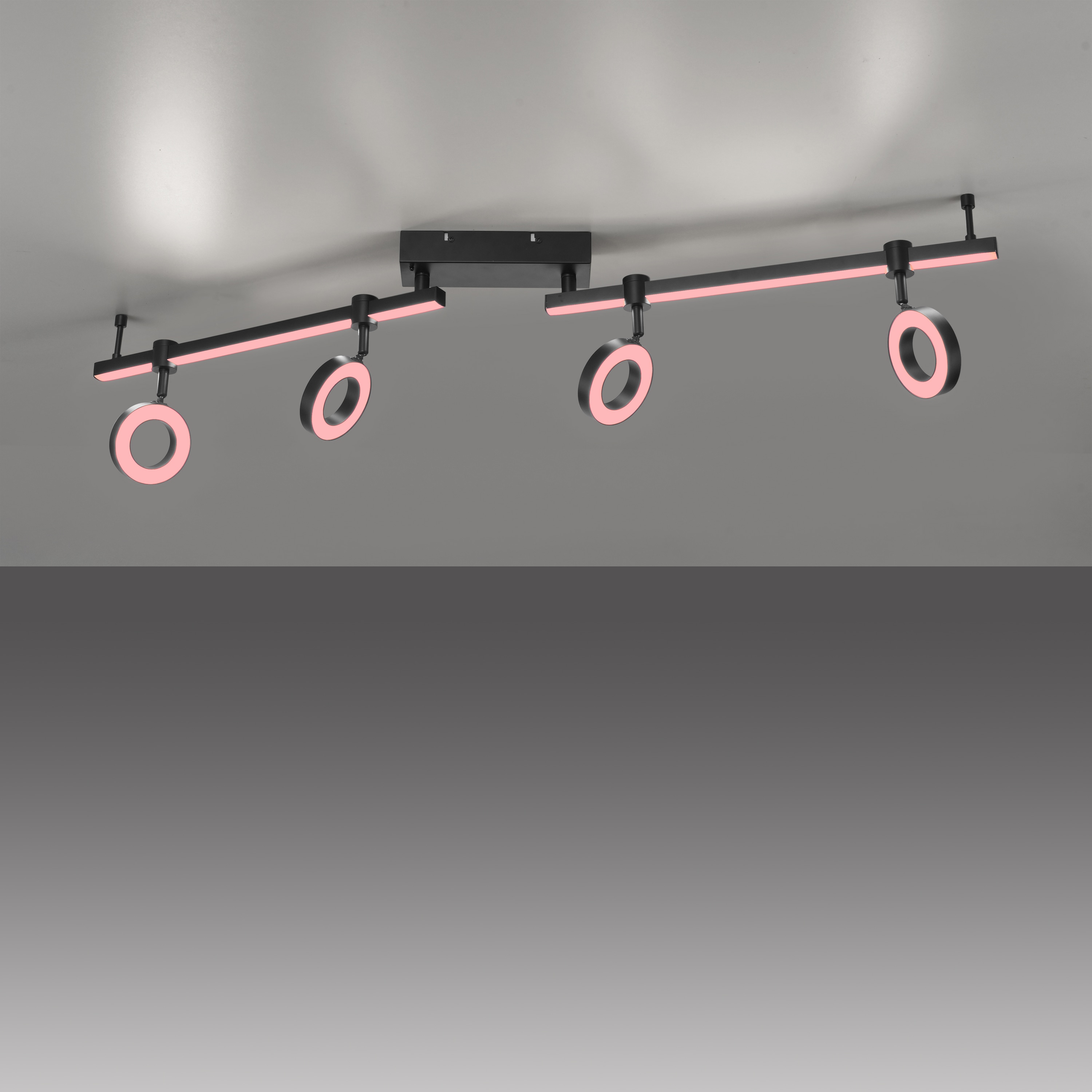 JUST LIGHT LED-Deckenleuchte 12076-18 schwarz, 21,5 W, 2600 lm, CCT, RGB, Smart Home