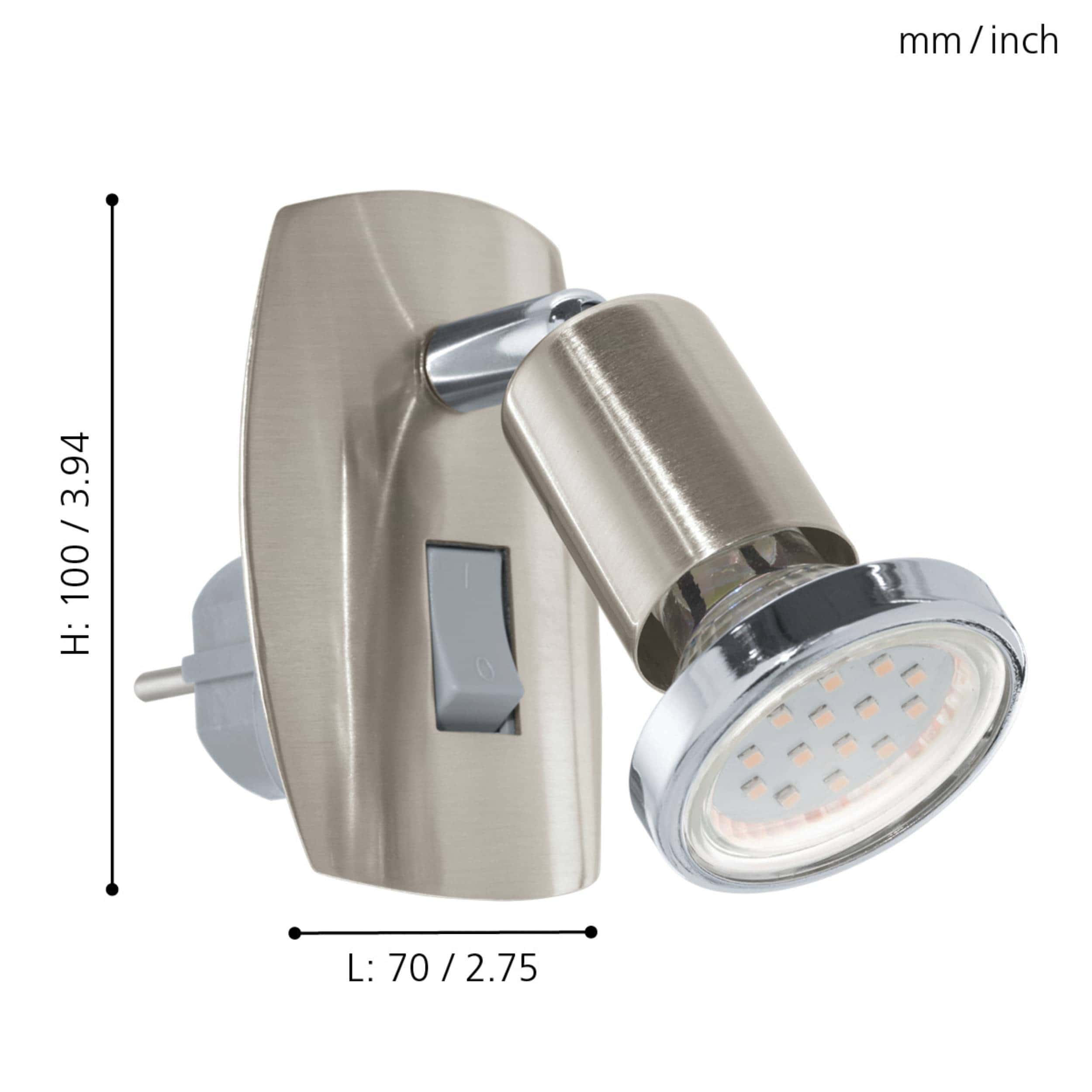 EGLO LED-Steckerspot Mini 4, 92924 nickel-matt, GU10, 2,8 W, 3000 K EGLO LED-Steckerspot Mini 4, 92924 nickel-matt, GU10, 2,8 W, 3000 K