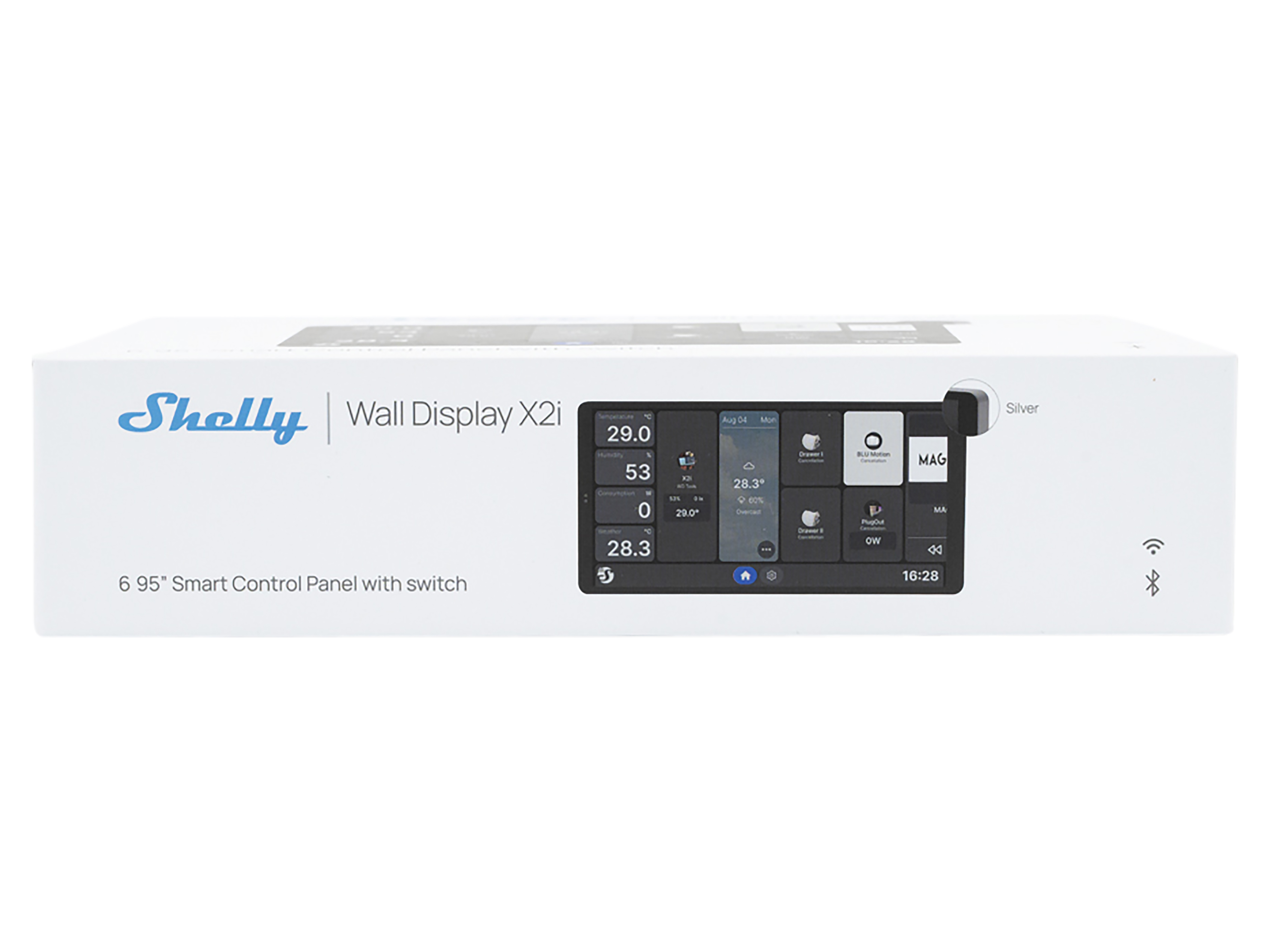SHELLY Wanddisplay Wall Display X2i, silber