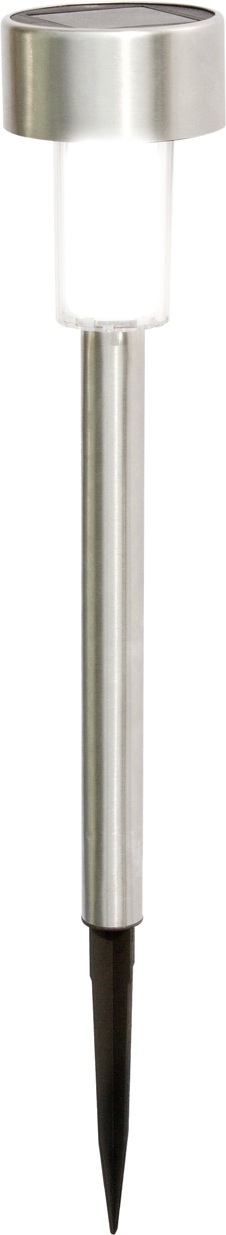 BLULAXA Solar LED-Gartenleuchte 51016, 6500K, IP44, stahlfarbig
