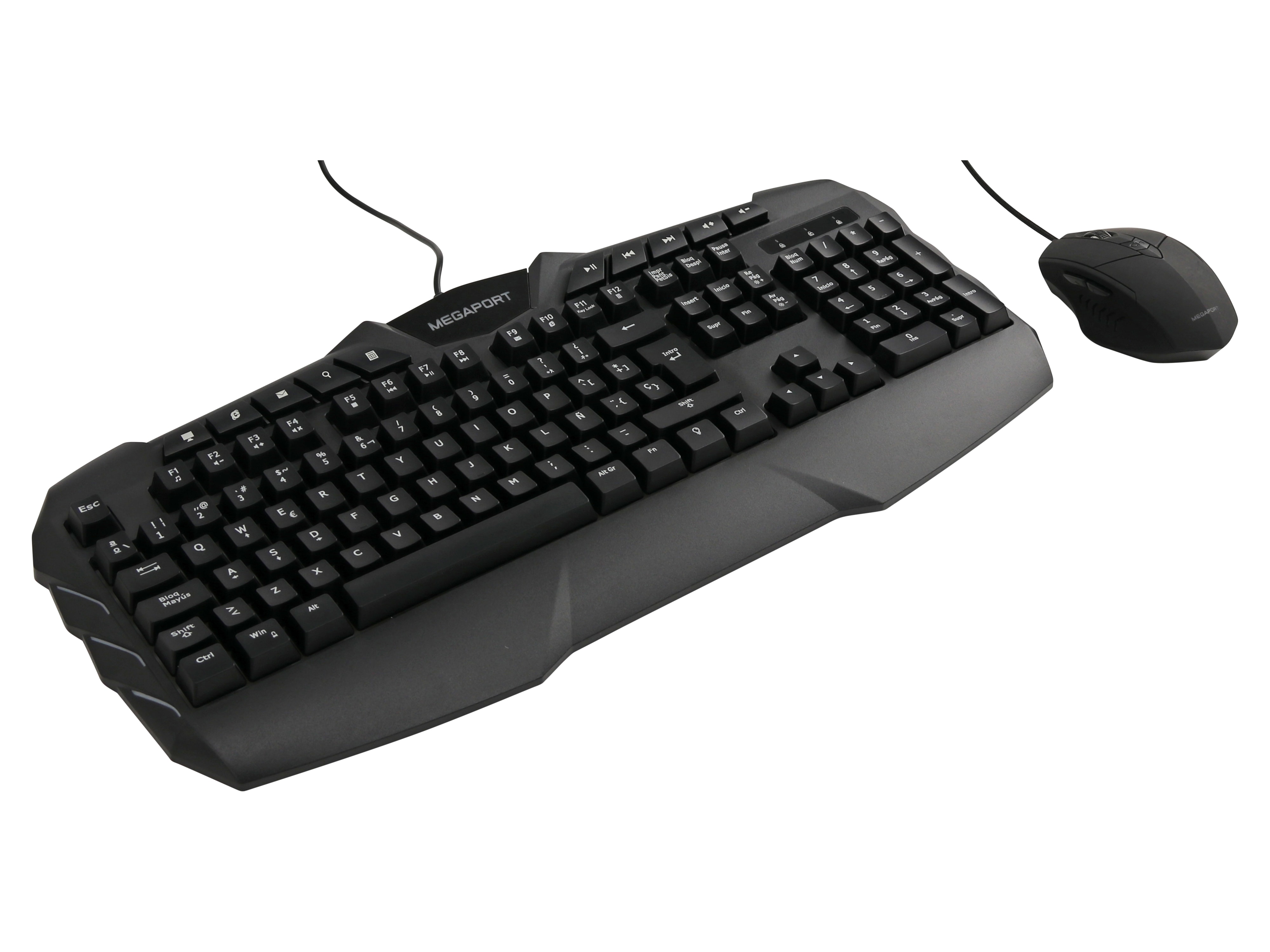 Tastatur/Maus-Set, MEGAPORT, M-GCM600, spanisches Tastaturlayout