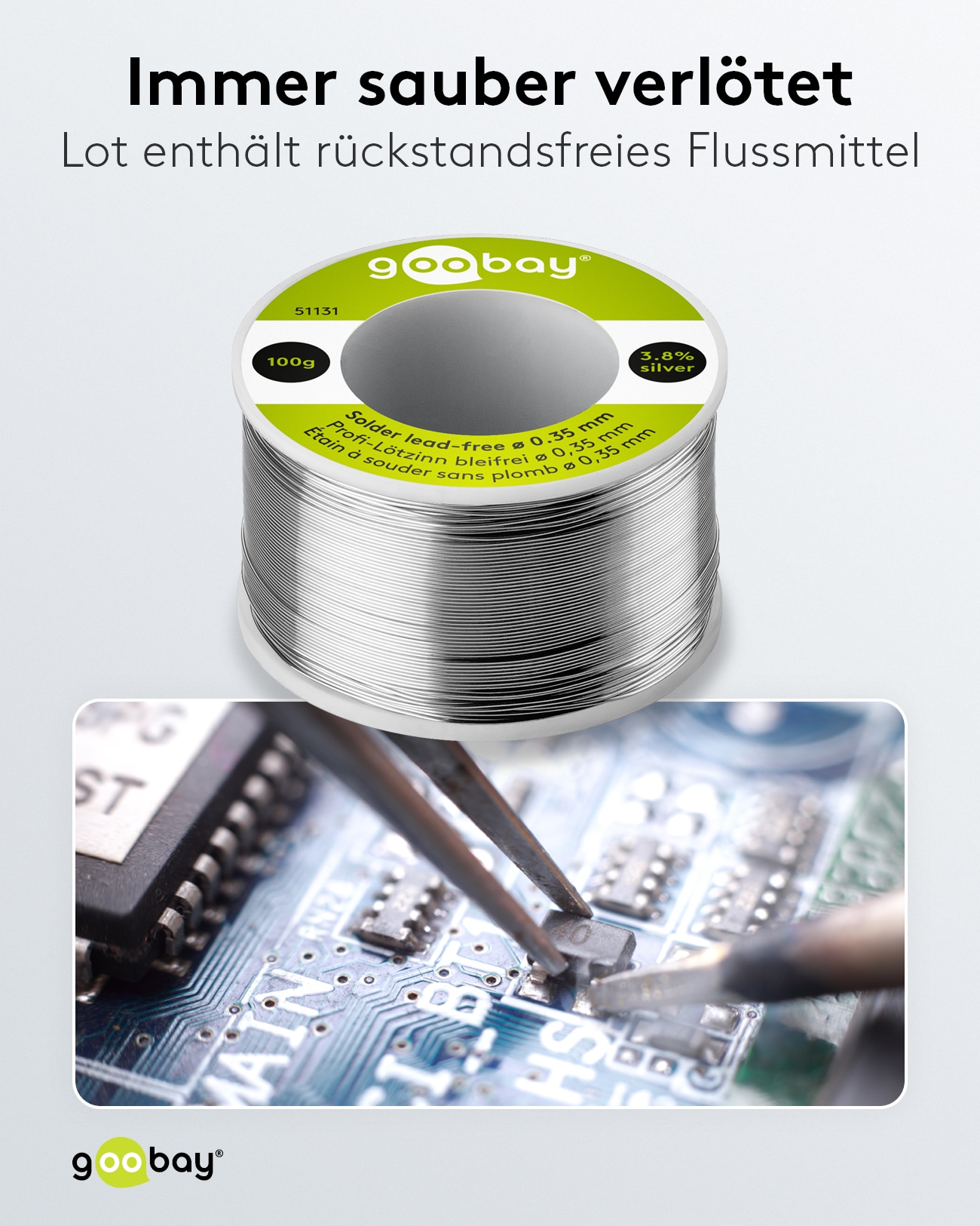 GOOBAY Lötzinn Pro, 100 g, Ø 0,35 mm