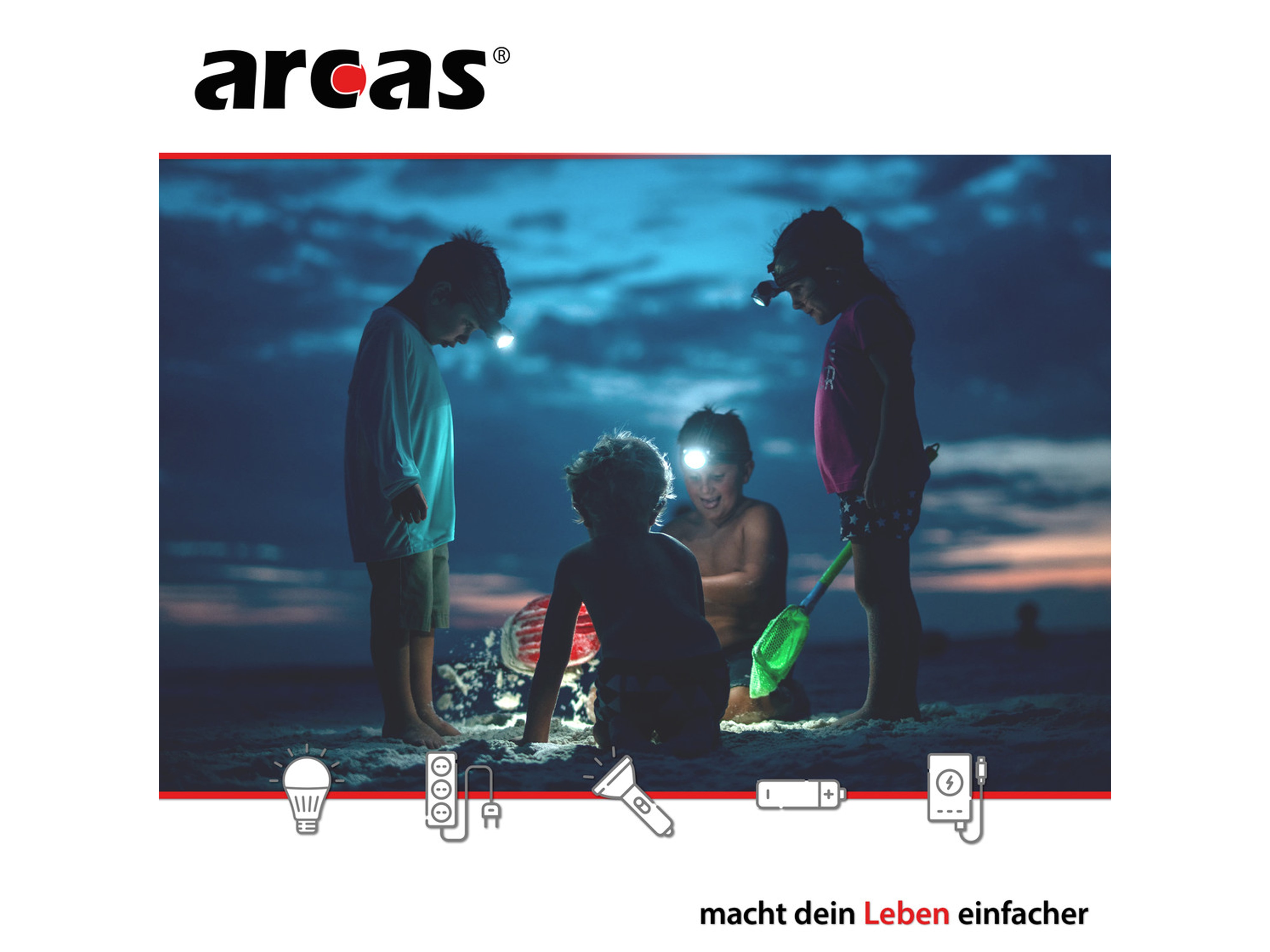 ARCAS LED-Stirnlampe, COB, 3 W, 120 lm, 4 Funktionen, inkl. Batterien ARCAS LED-Stirnlampe, COB, 3 W, 120 lm, 4 Funktionen, inkl. Batterien
