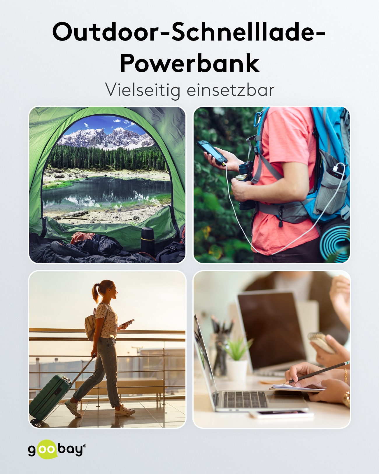 GOOBAY Solar-Powerbank 53934, 20000mAh, Outdoor