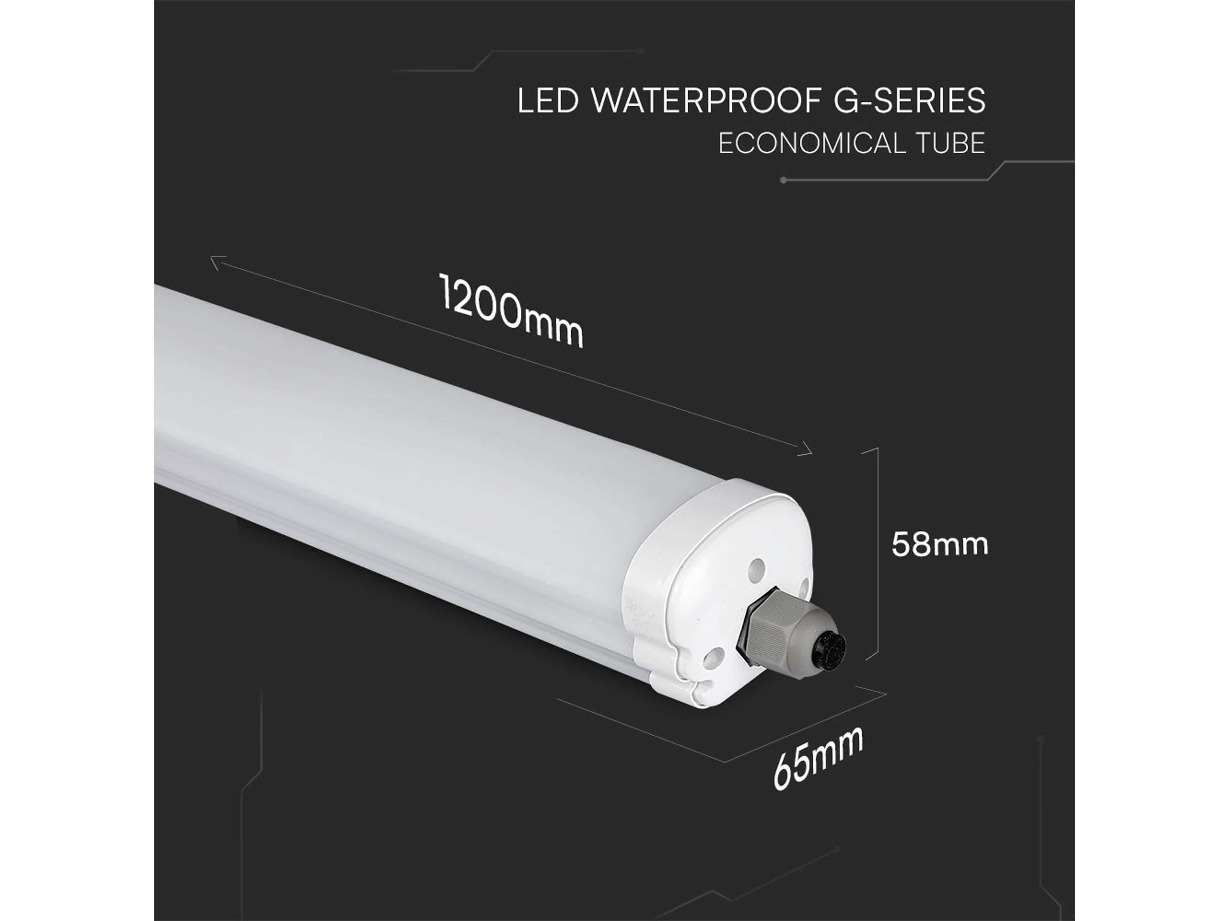 V-TAC LED-Feuchtraumleuchte VT-1249S, EEK: E, 36W, 4320lm, 4000K, 1200mm