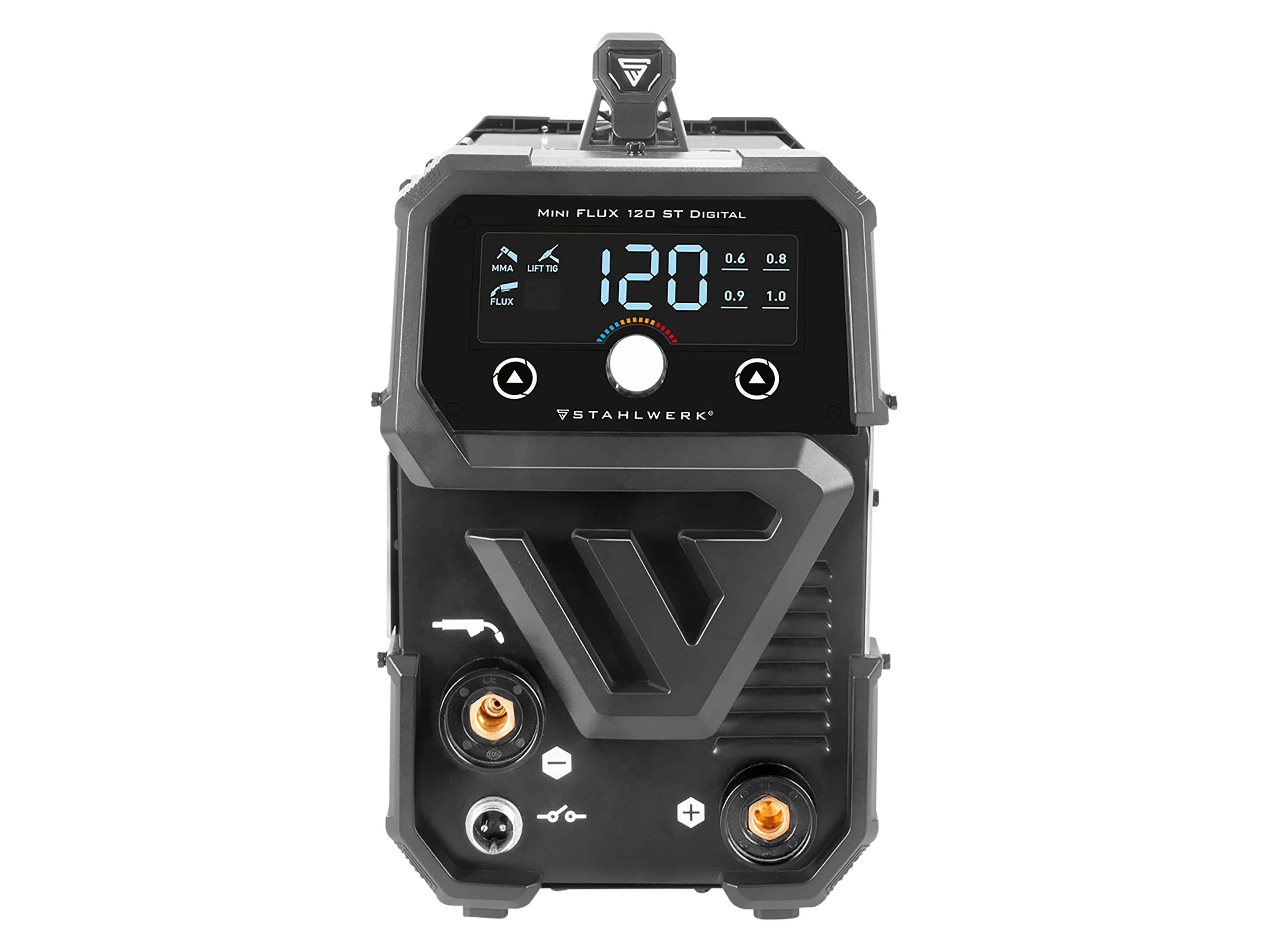 STAHLWERK Fülldraht Schweißgerät Mini FLUX 120 ST, 1129, mit synergischem Drahtvorschub und ARC