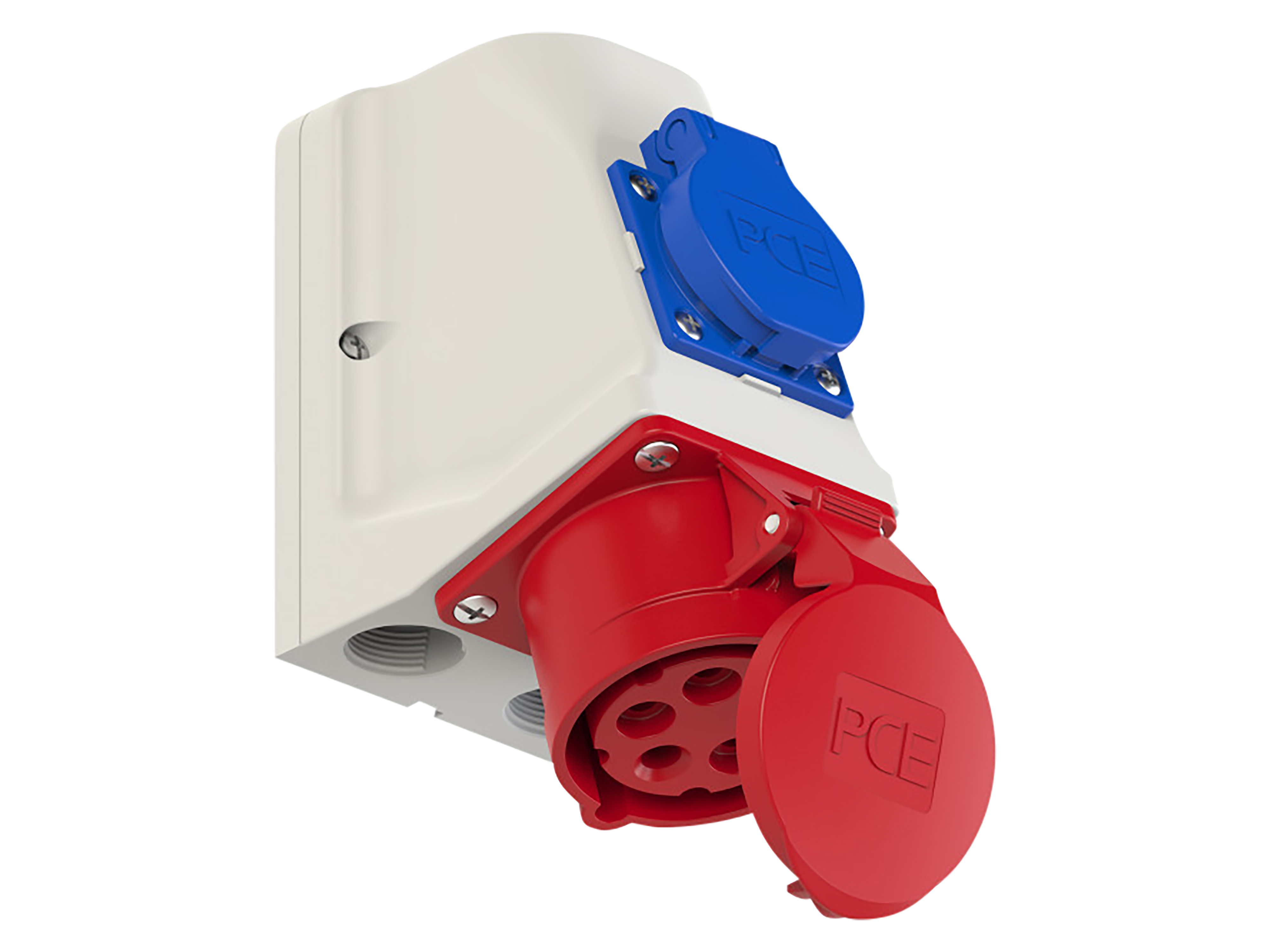 PCE CEE-Wandsteckdose Steckdose, 5-polig, 16 A, 230/400 V, IP44 PCE CEE-Wandsteckdose Steckdose, 5-polig, 16 A, 230/400 V, IP44