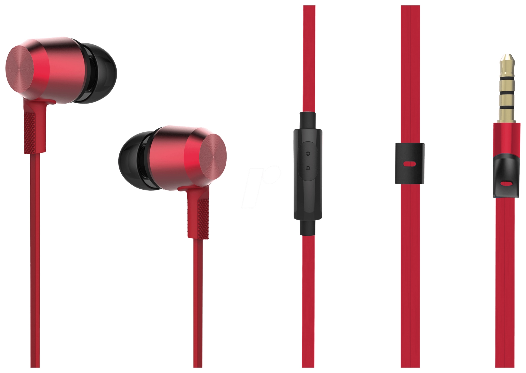 XORO In-Ear Headset mit Flachkabel HKK100, rot