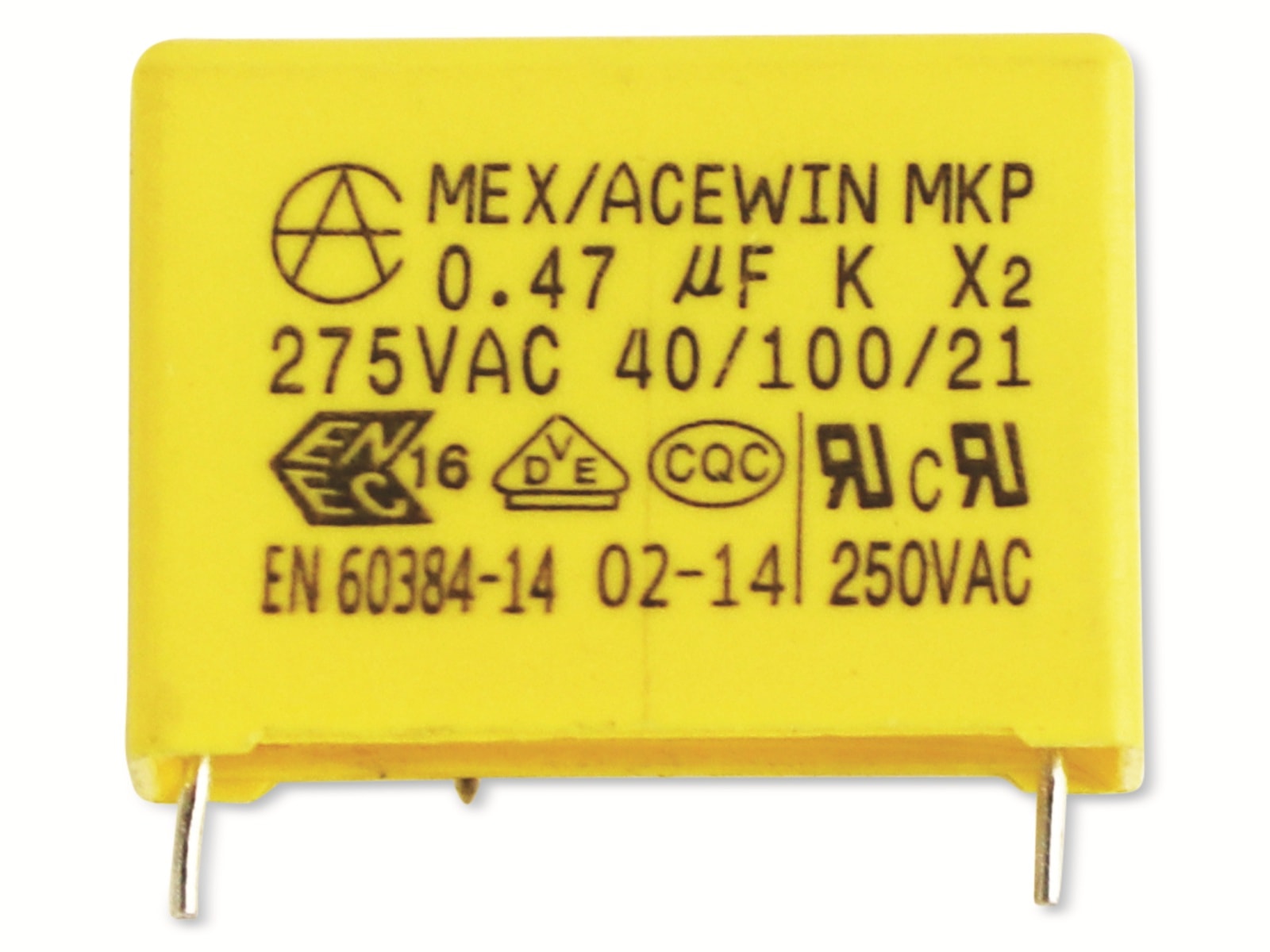 MKP-Entstörkondensator 0,47 µF/275 V~