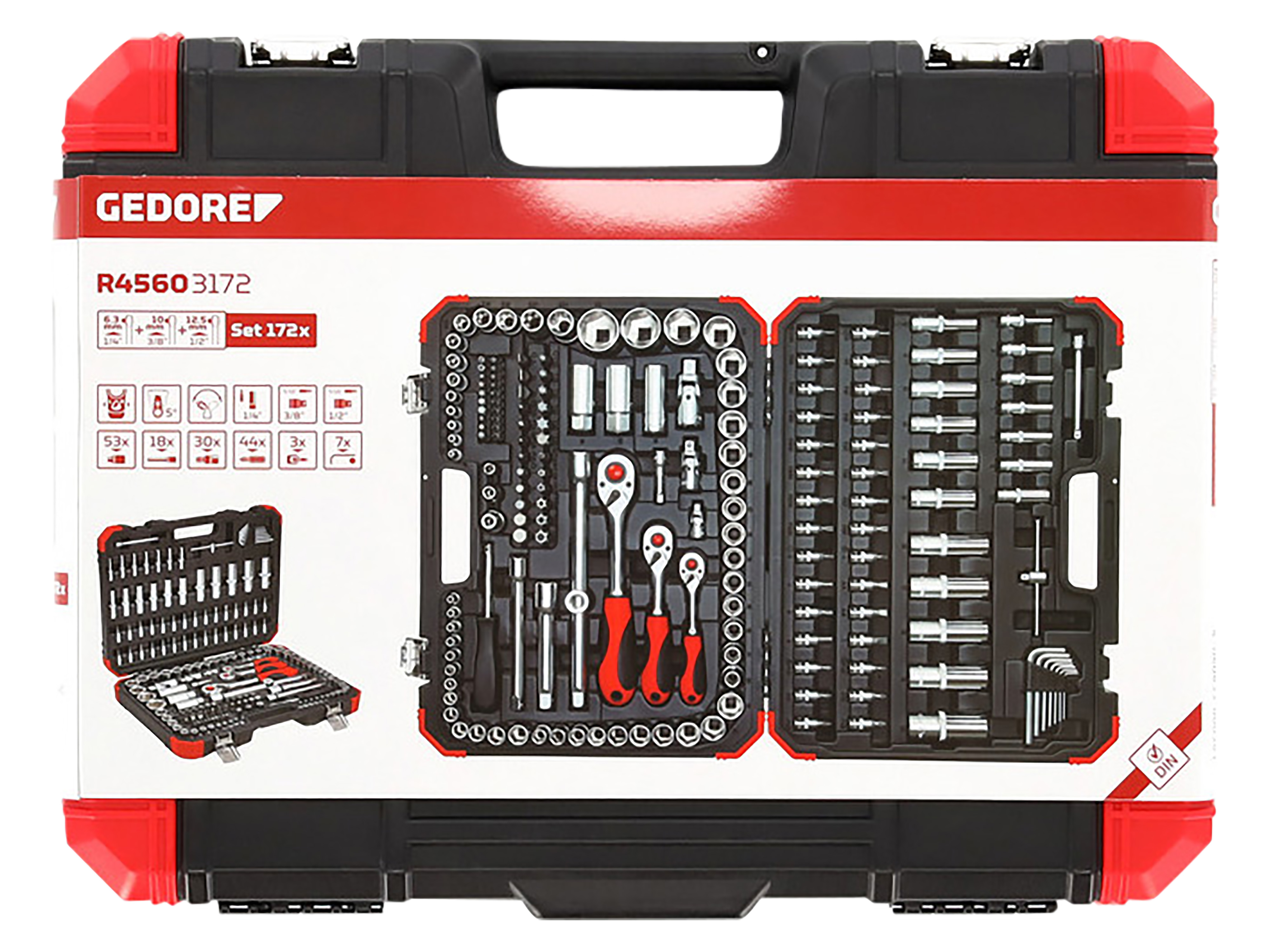 GEDORE RED Steckschlüssel-Satz, R45603172, 172-teilig