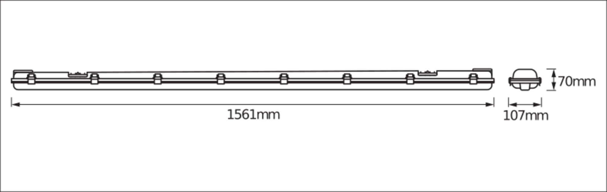 OSRAM LED-Feuchtraumleuchte Submarine, G13, 38 W, 3800 lm, 4000 K, IP65, neutralweiß, 156,1 cm