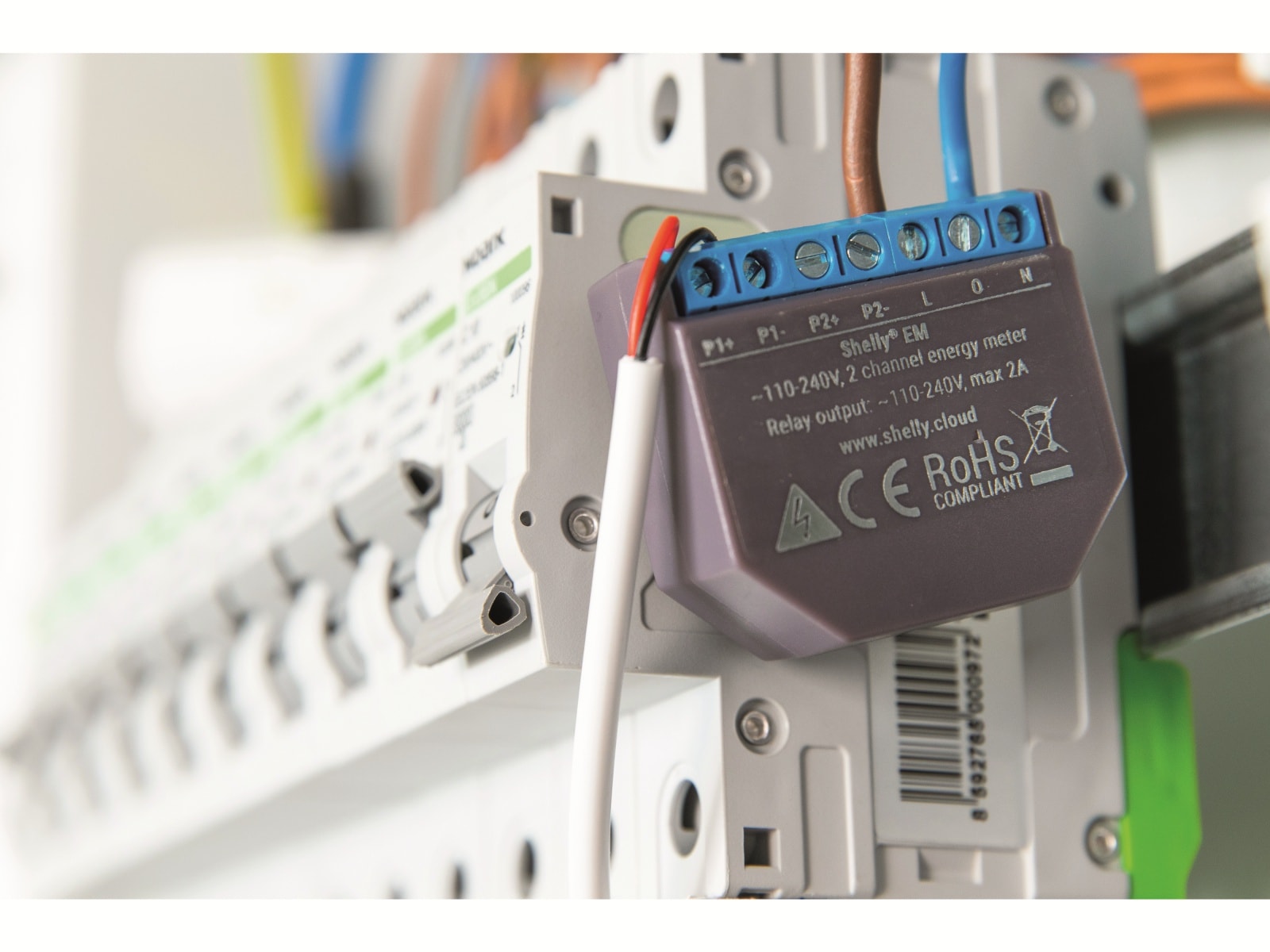 SHELLY WLAN-Stromzähler, EM, 2x 120 A, Messfunktion