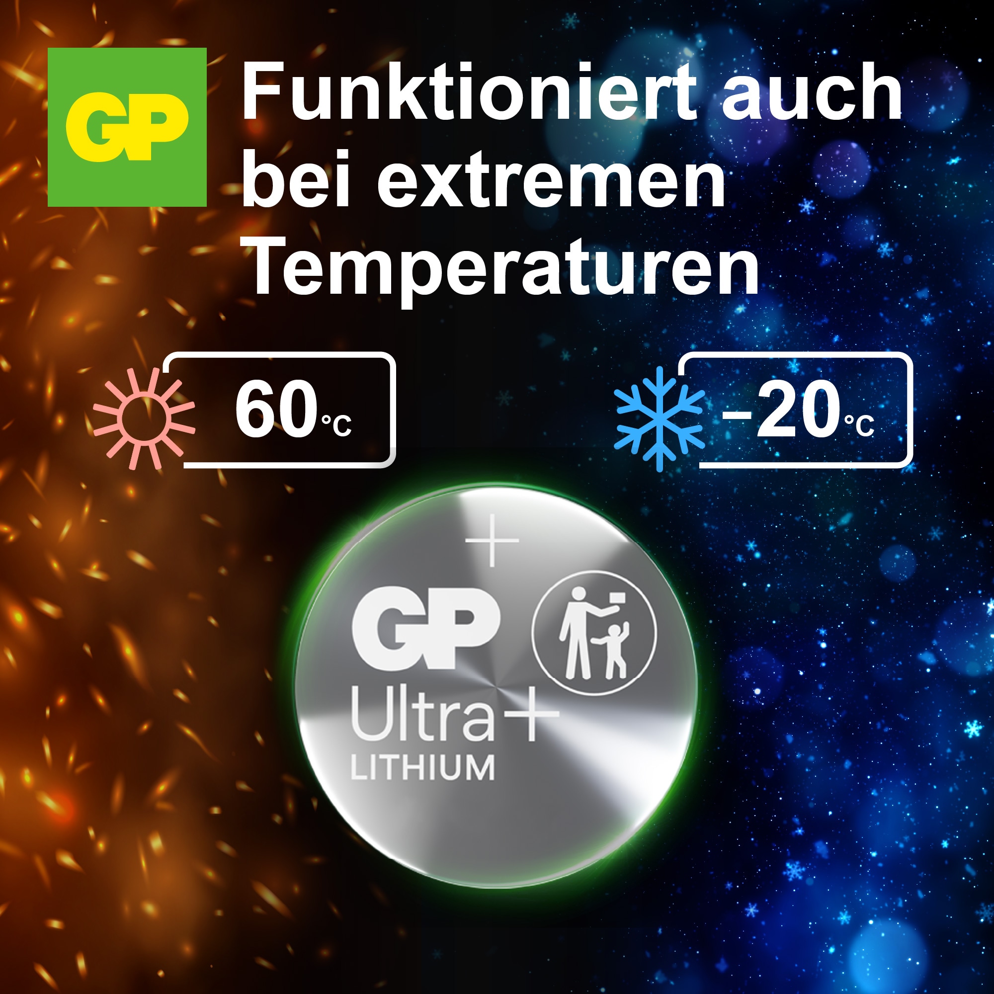 GP Ultra Plus, CR2032 Lithium Knopfzelle, 3 V, 20 Stück