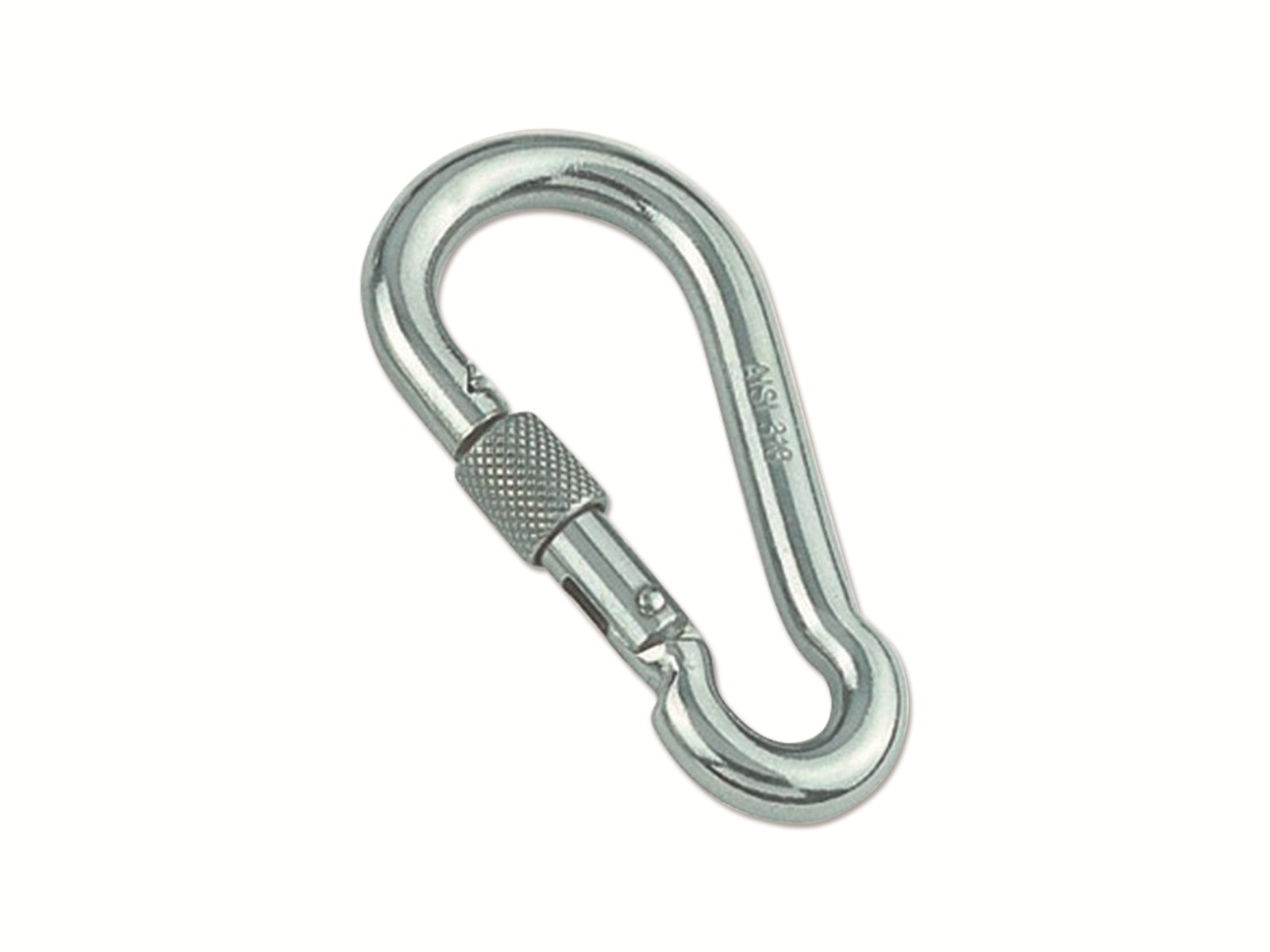 MARINETECH Karabinerhaken, Edelstahl A4, 10x100 mm, mit Sicherheitsmutter, 2 Stück