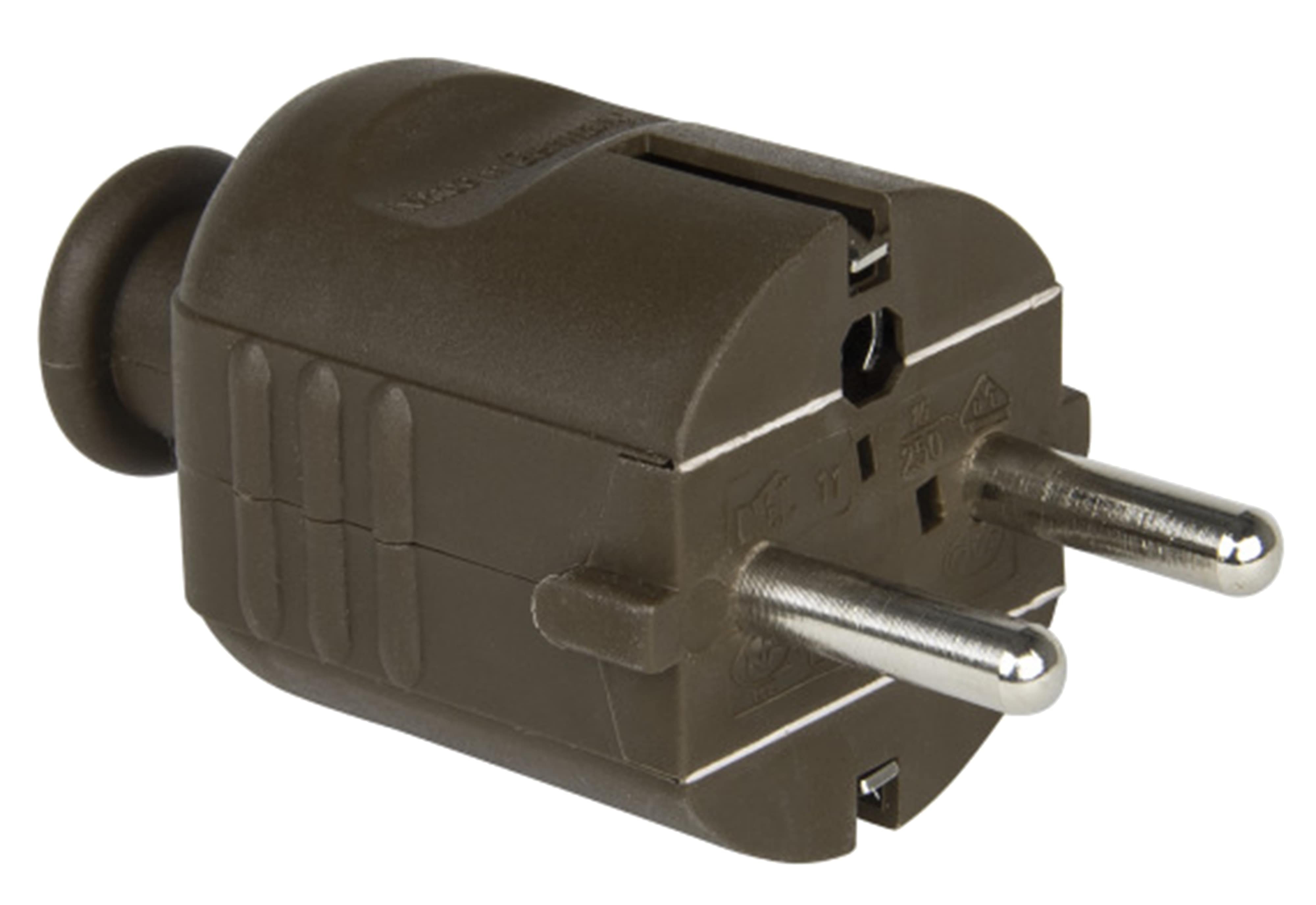 PCE Schutzkontaktstecker PP 2SL, braun PCE Schutzkontaktstecker PP 2SL, braun