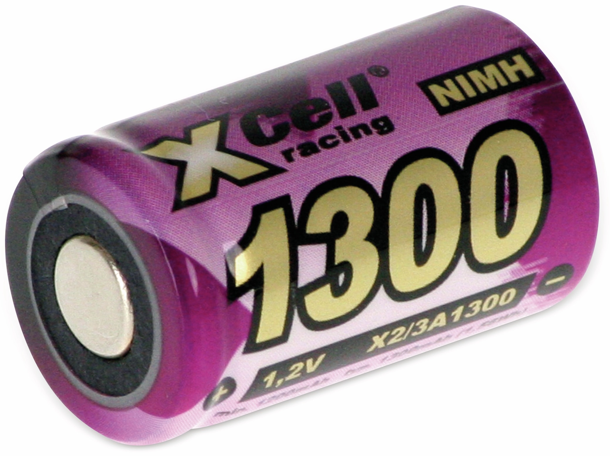 XCELL NiMH-Akku, Industriezelle, 2/3 A, Flat-Top, 28,5x17mm, 1,2V/1300mAh