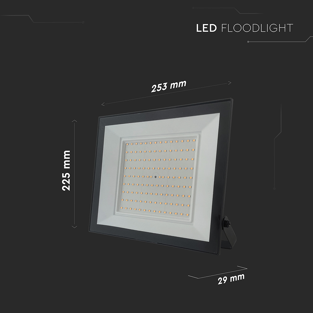 V-TAC LED-Fluter, VT-44109, 100 W, 3000K, EEK: F, 8150 lm, warmweiß, IP65, schwarz