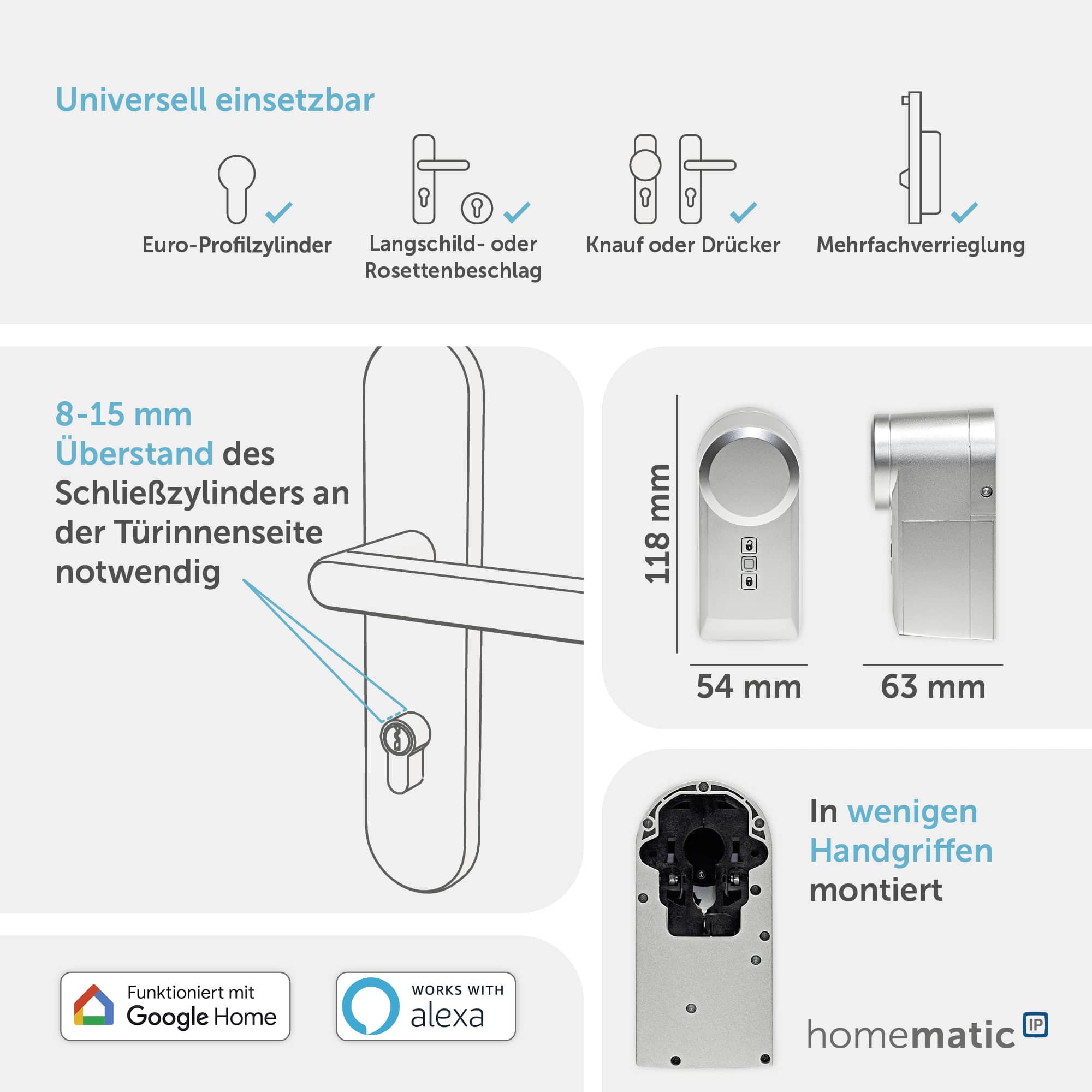 HOMEMATIC IP Türschlossantrieb 160556A0, silber