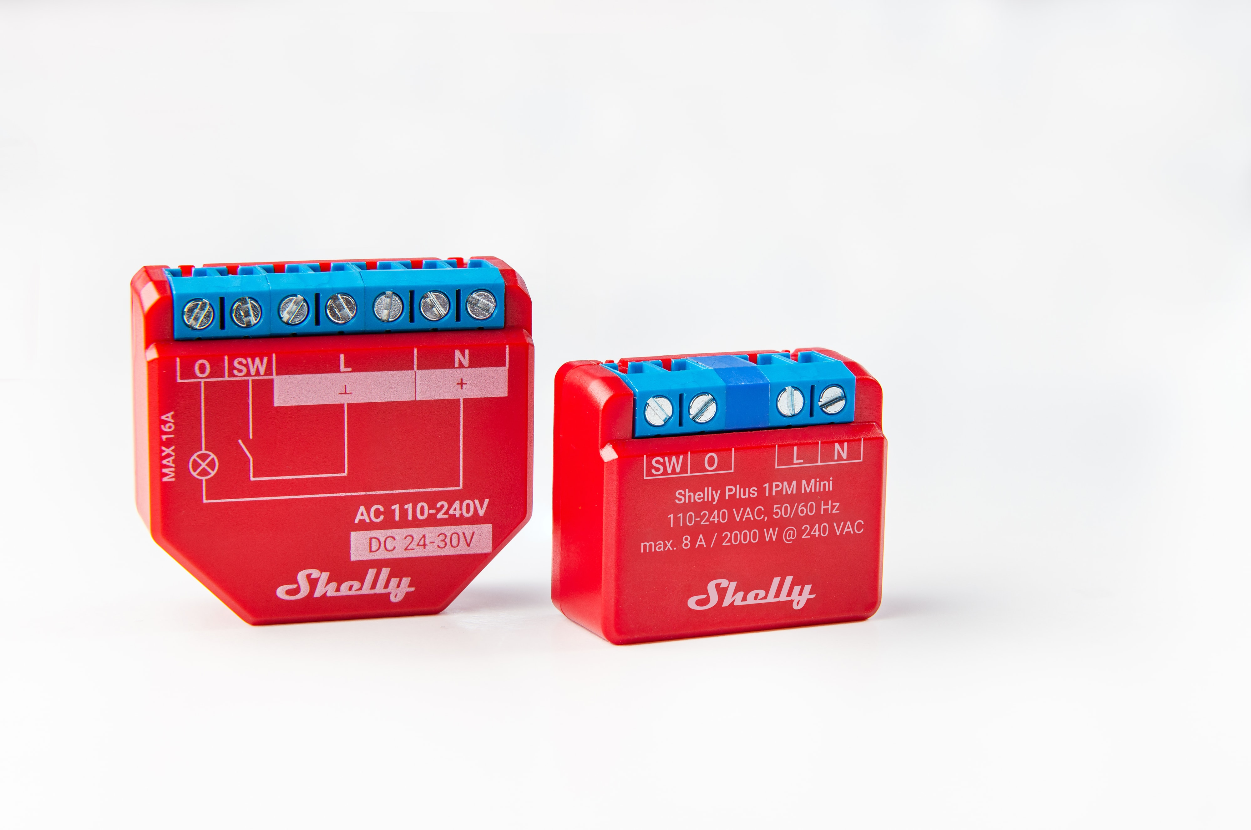 SHELLY WLAN-Schaltaktor Plus 1PM Mini, max. 8 A, 1 Kanal, Messfunktion, BT, UP, 4 Stück