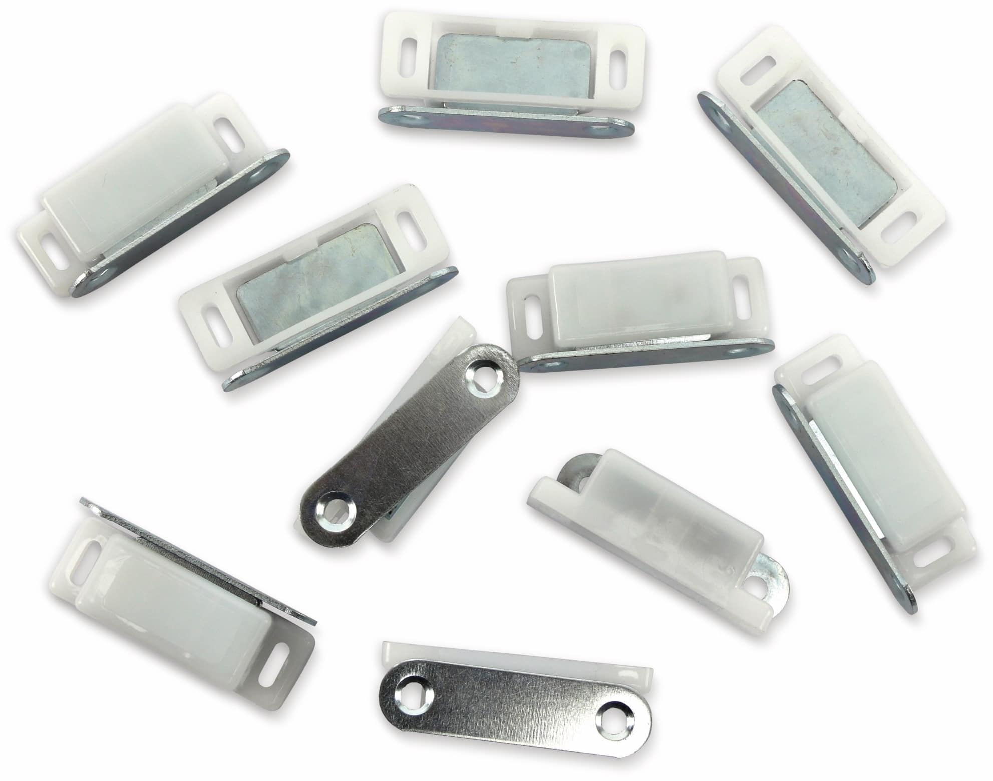 Magnetverschluss, 45x17x14 mm, weiß, 10 Stück Magnetverschluss, 45x17x14 mm, weiß, 10 Stück