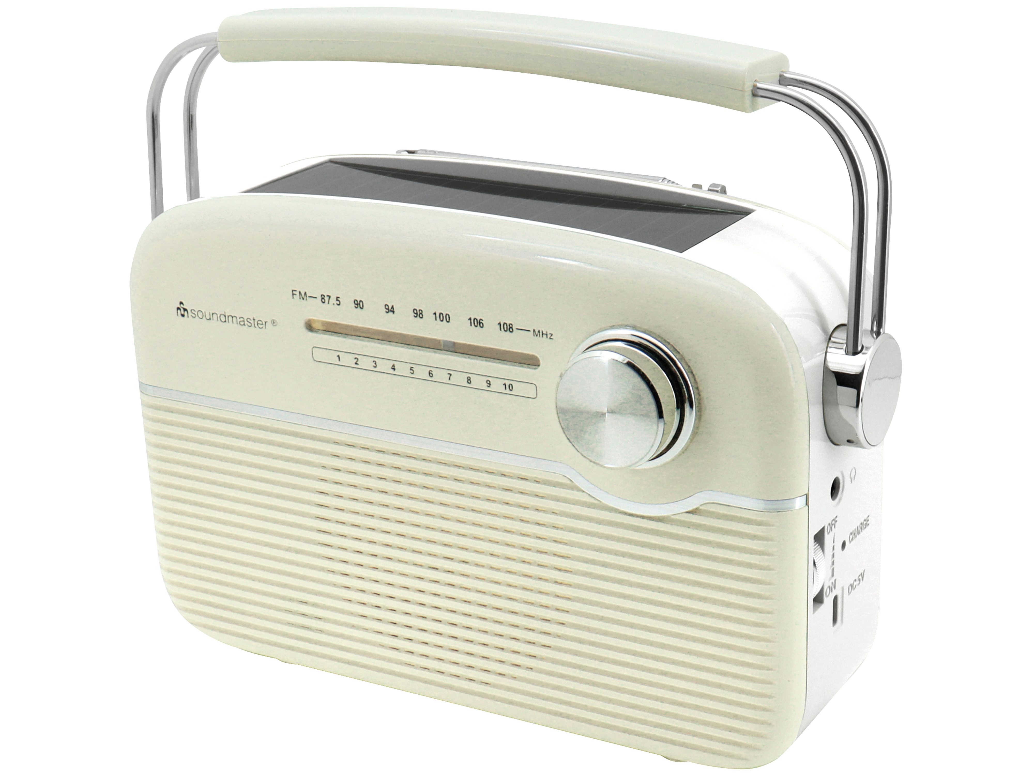 SOUNDMASTER UKW Radio TR480BE, mit Solarpanel, beige